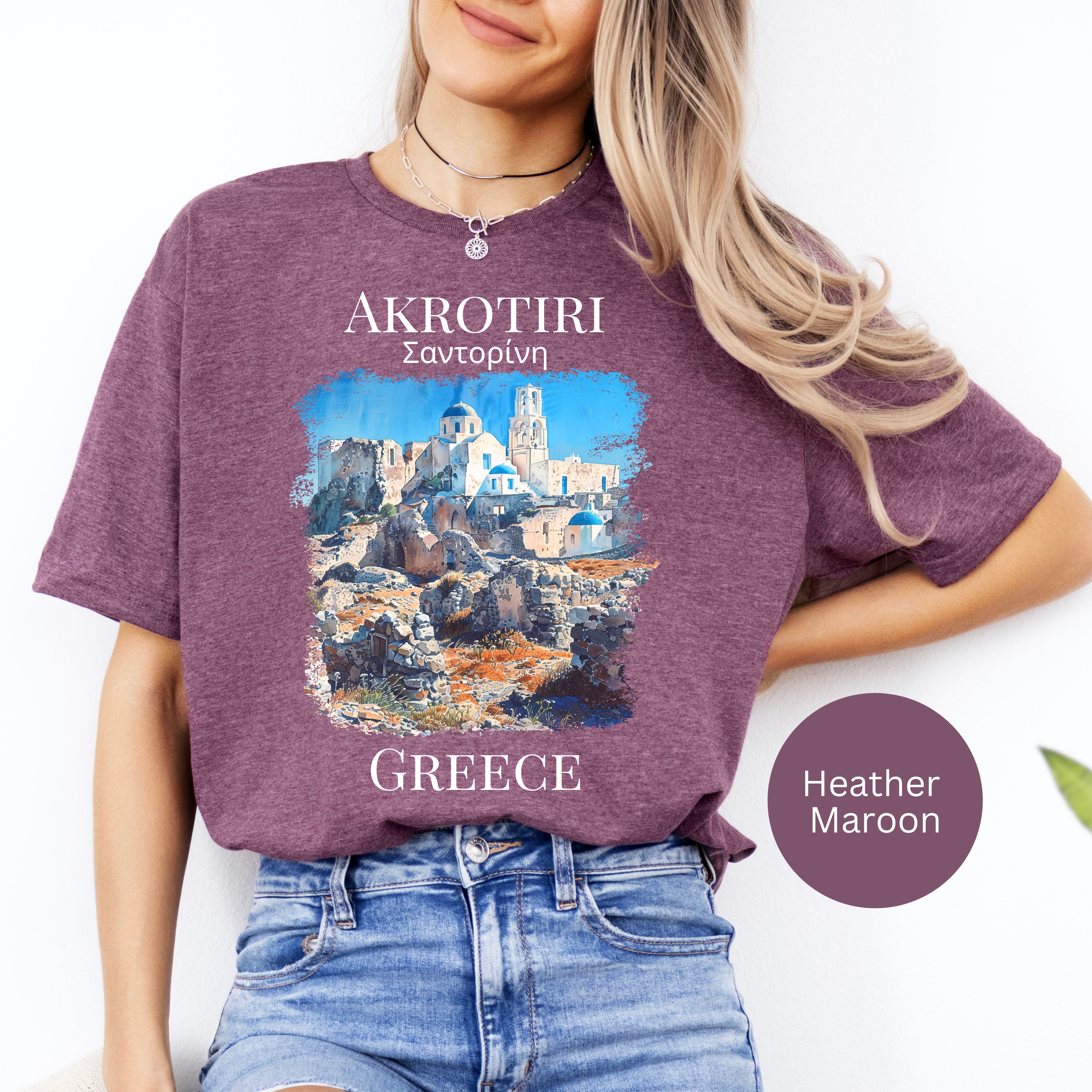 Akrotiri Ancient Ruins Santorini Greece Soft-Style Adult Unisex Tee