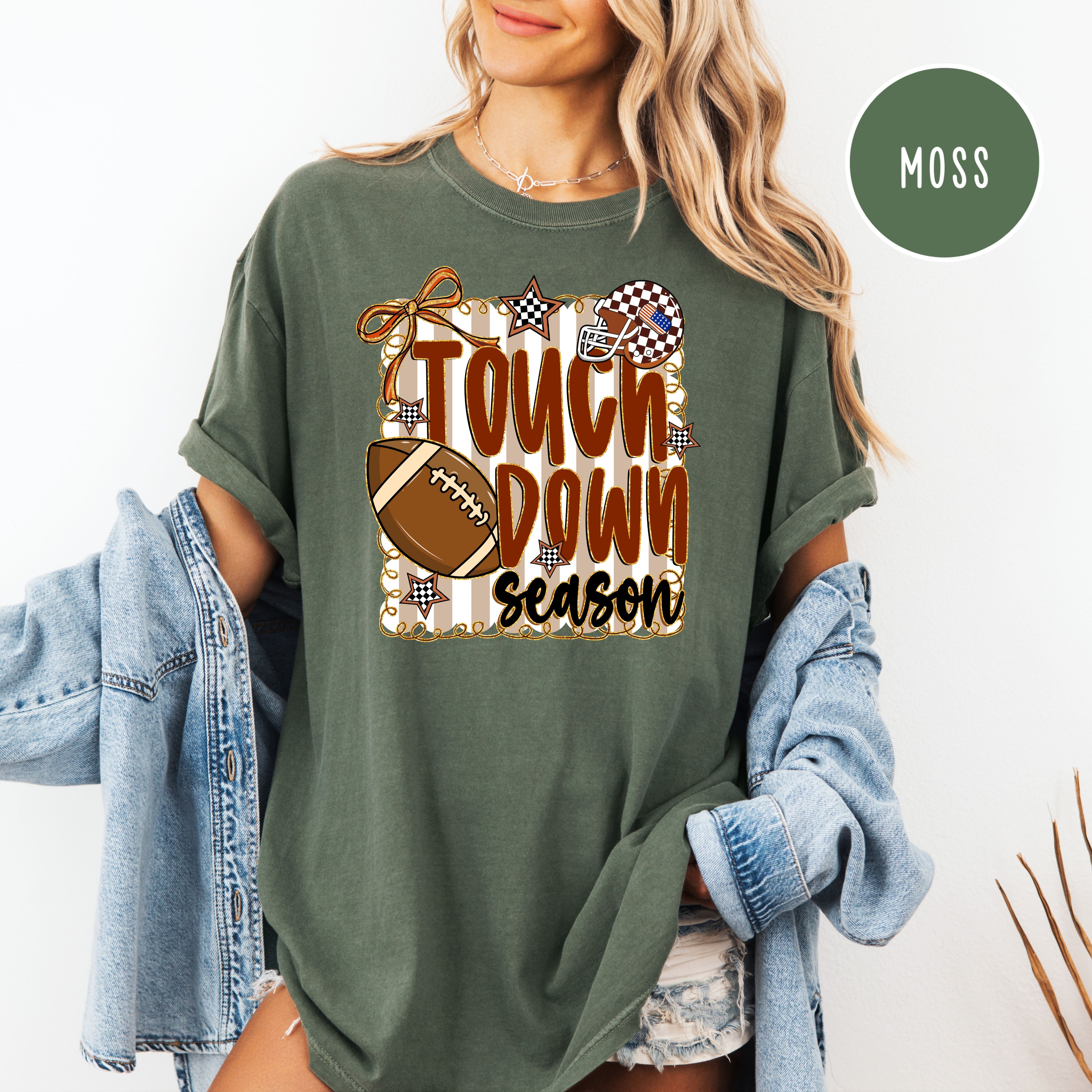 Touch Down Season Comfort Colors Football Game Day Shirt