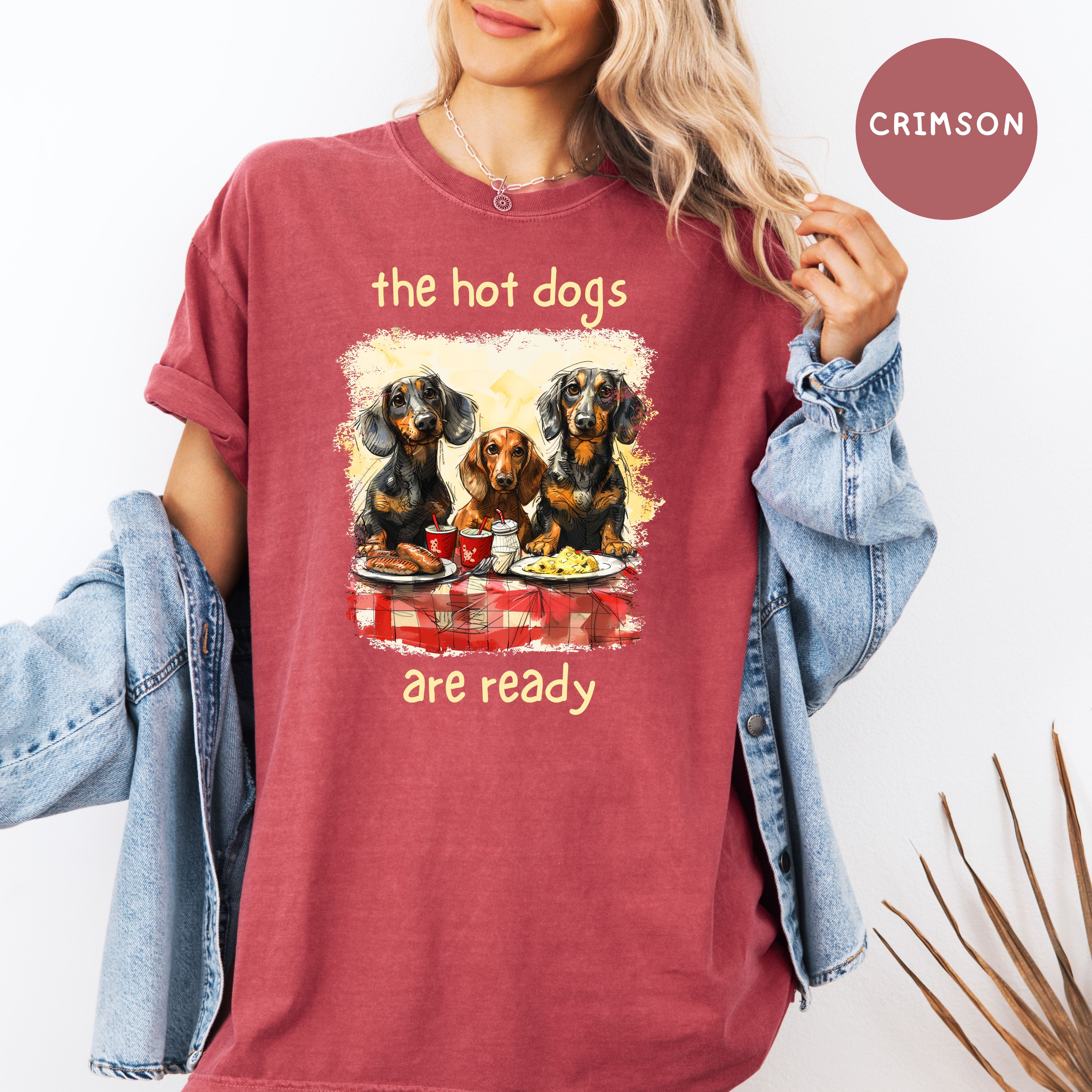 Funny Wiener Dog Lover Comfort Colors T-Shirt, Dachshund Mama Gift Tee, BBQ Summer Picnic Tee, Dog Lover Gift, Sausage Dog Humor, Doxie Mom