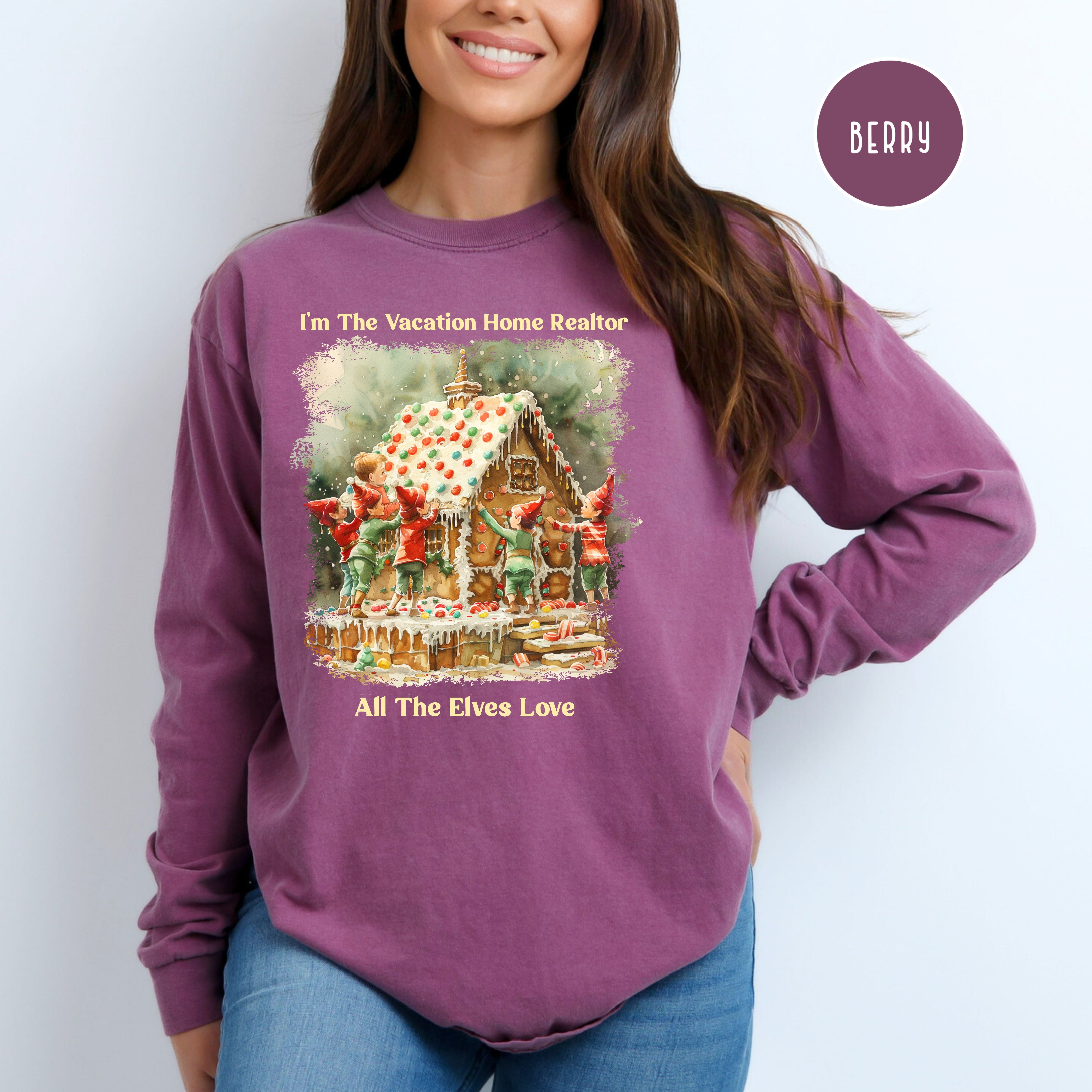 Vacation Home Realtor Unisex Christmas Comfort Colors Long Sleeve Tee