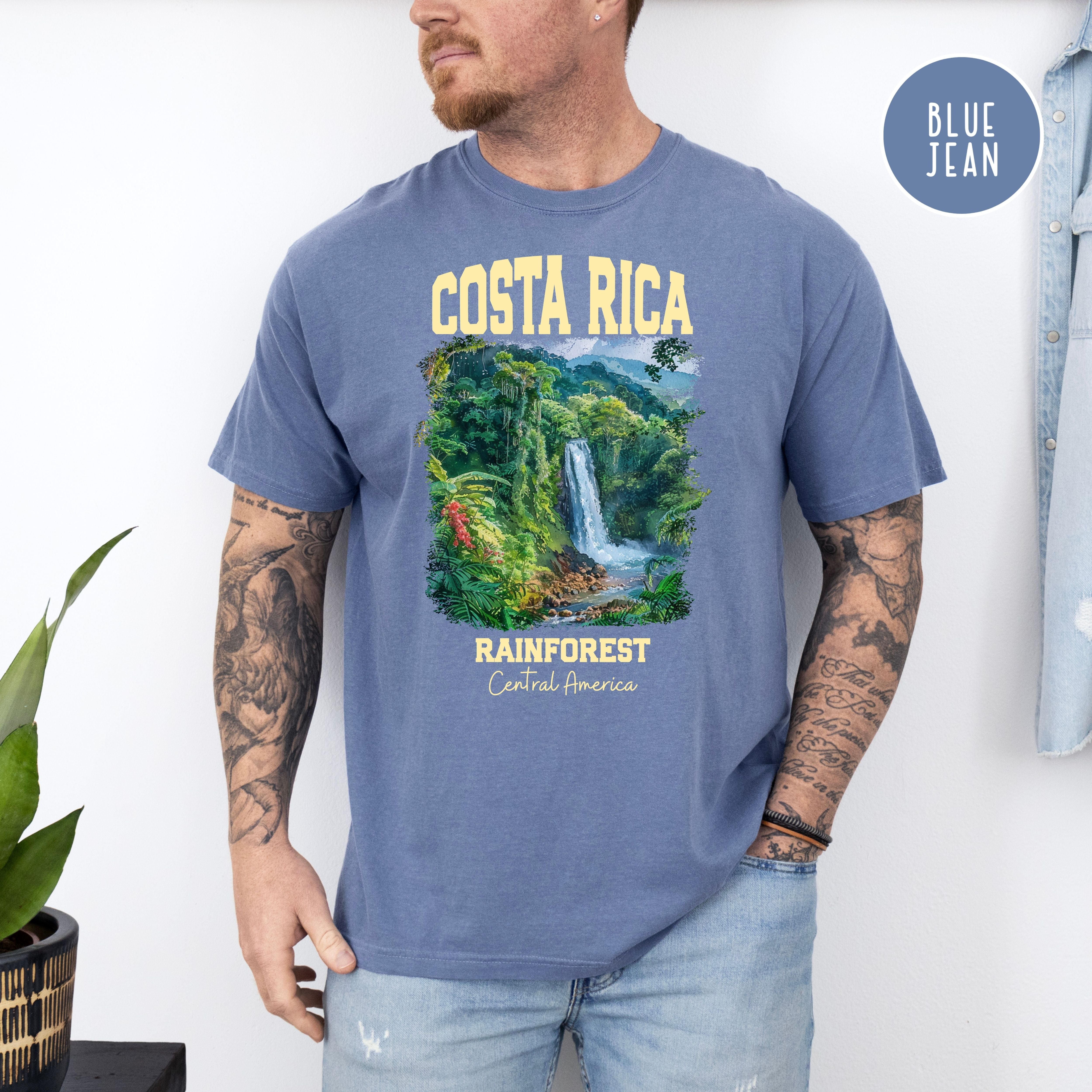 Costa Rica Rainforest Waterfall Comfort Colors T-Shirt, Costa Rica Shirt