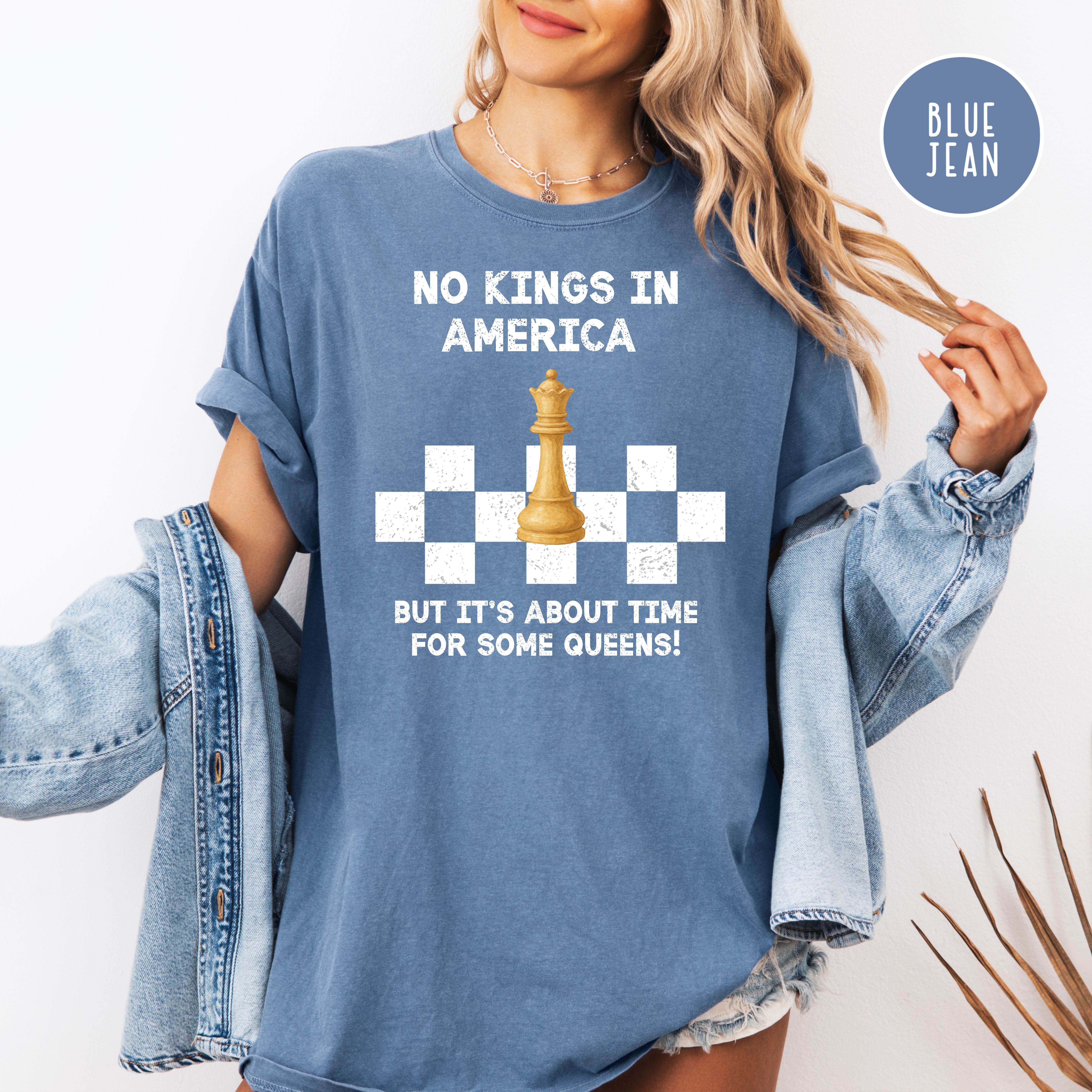 Chess Lover No Kings in America Anti-Trump Protest Comfort Colors Tee