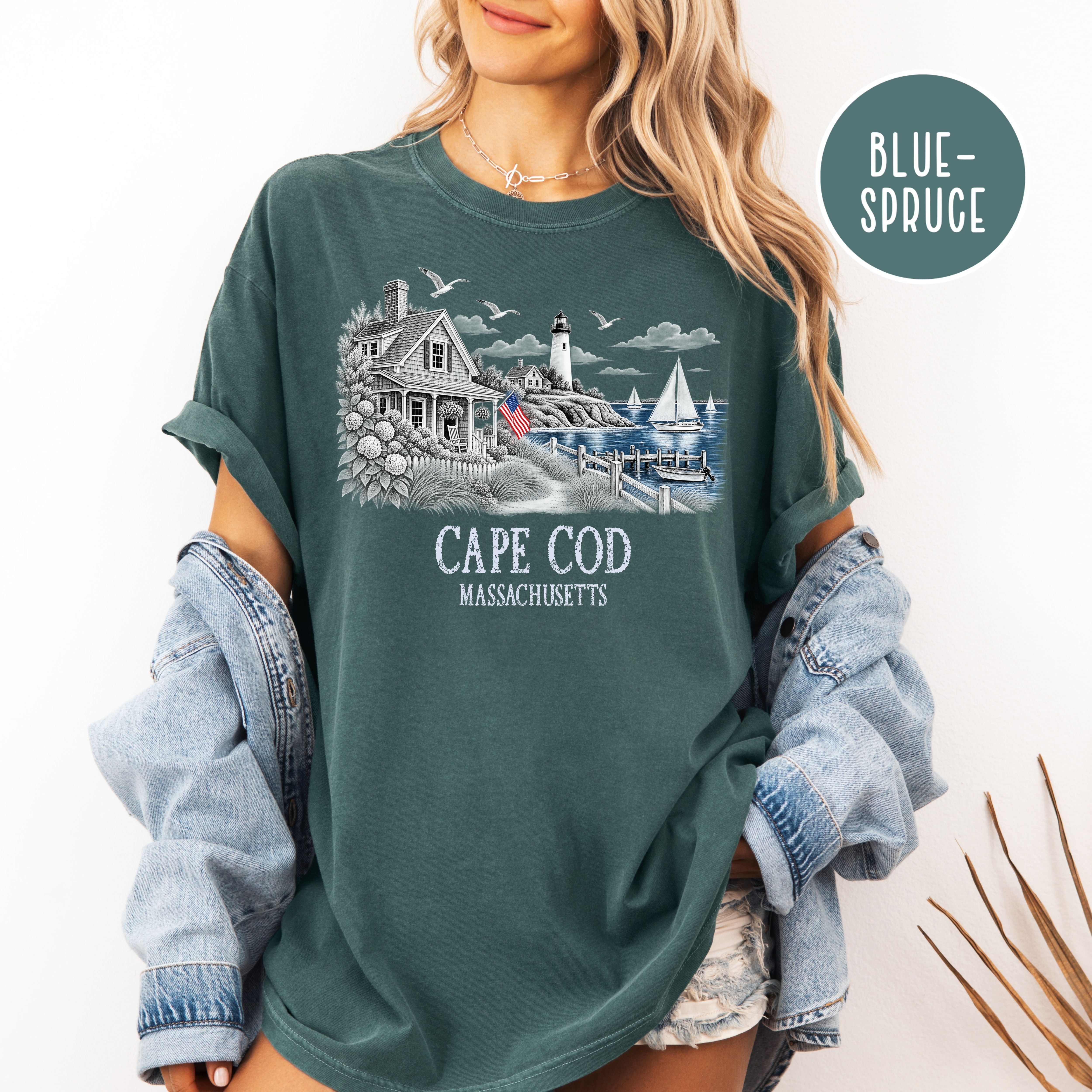 Cape Cod Massachusetts Comfort Colors T-Shirt, Cape Cod Vacation Gift, Cape Cod Shirt, Traveler Gift Shirt, Seaside Shirt, Ocean Lover Gift