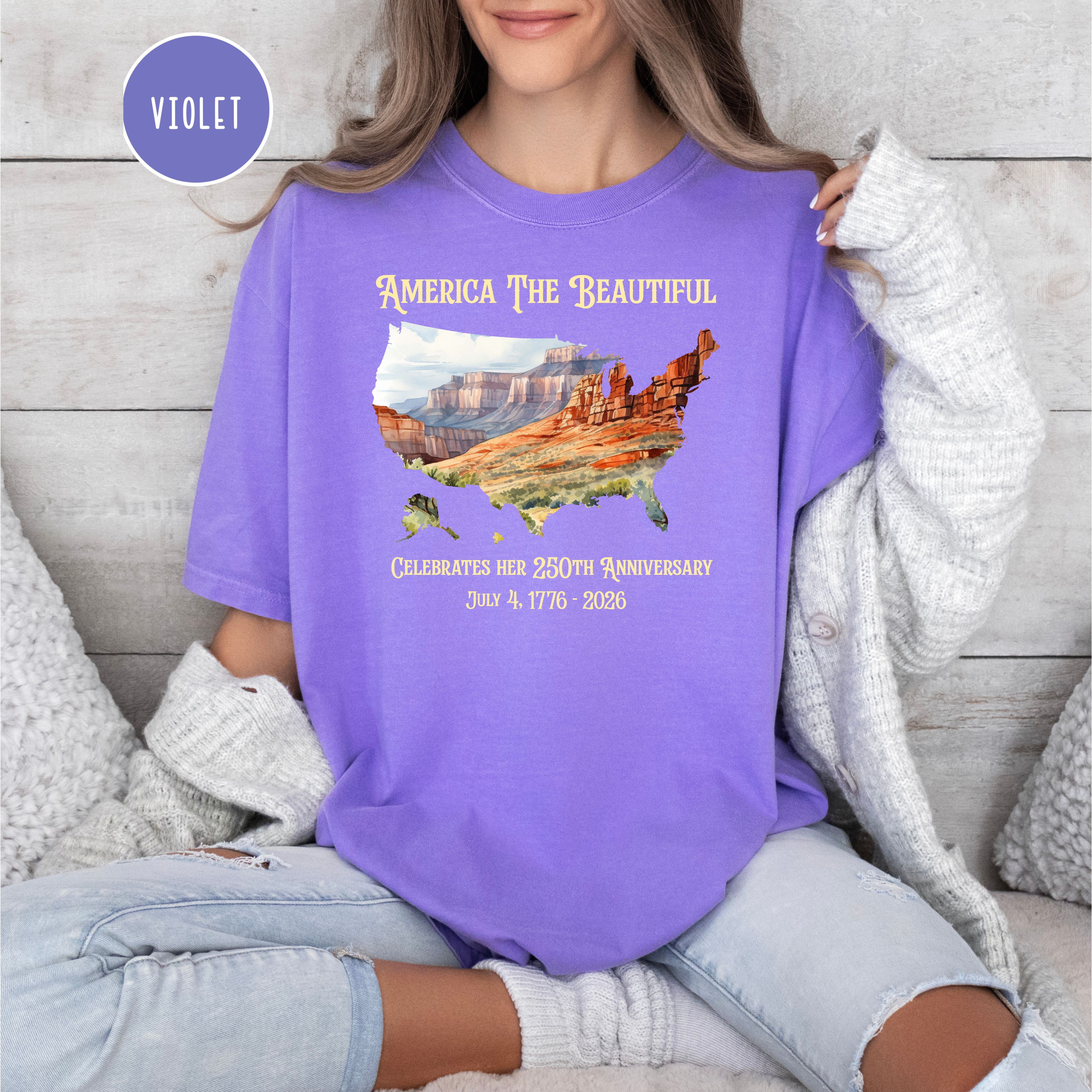 America The Beautiful 250th Anniversary Comfort Colors T-Shirt