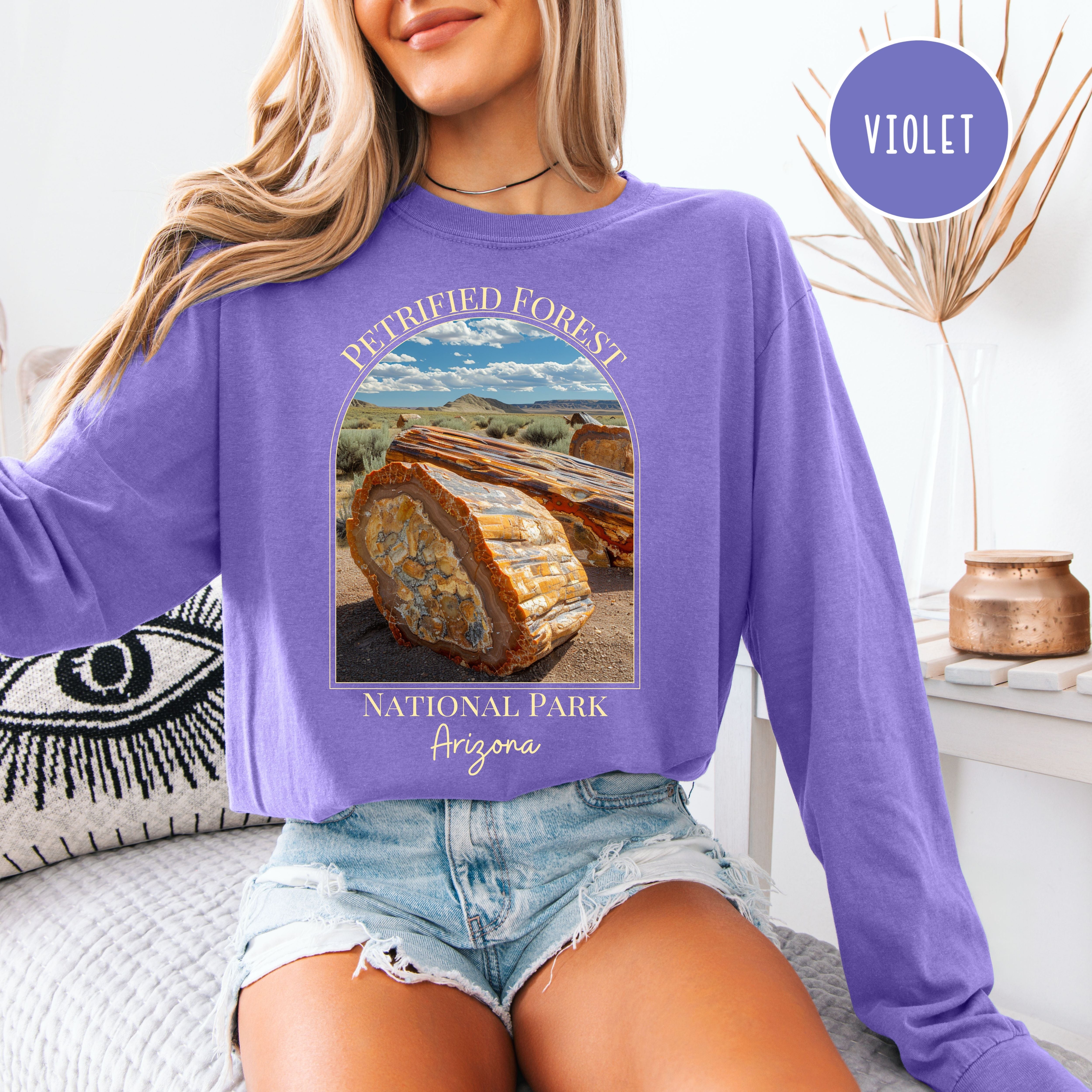 Petrified Forest National Park Arizona Comfort Colors Long Sleeve Unisex Tee