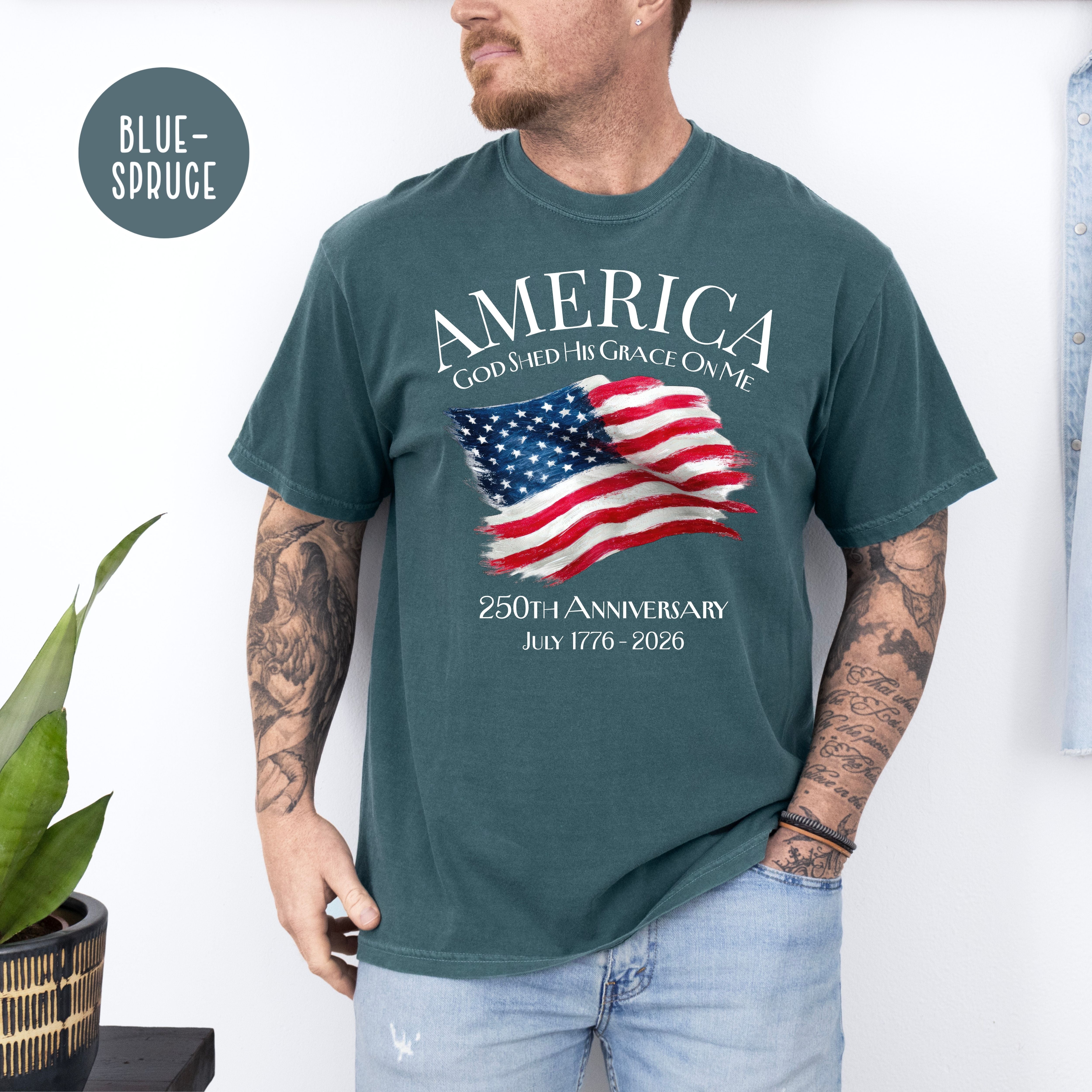 America 250th Anniversary Patriotic Unisex Comfort Colors T-Shirt, 4th of July Shirt, Fourth of July Shirt, USA Patriotic Shirt