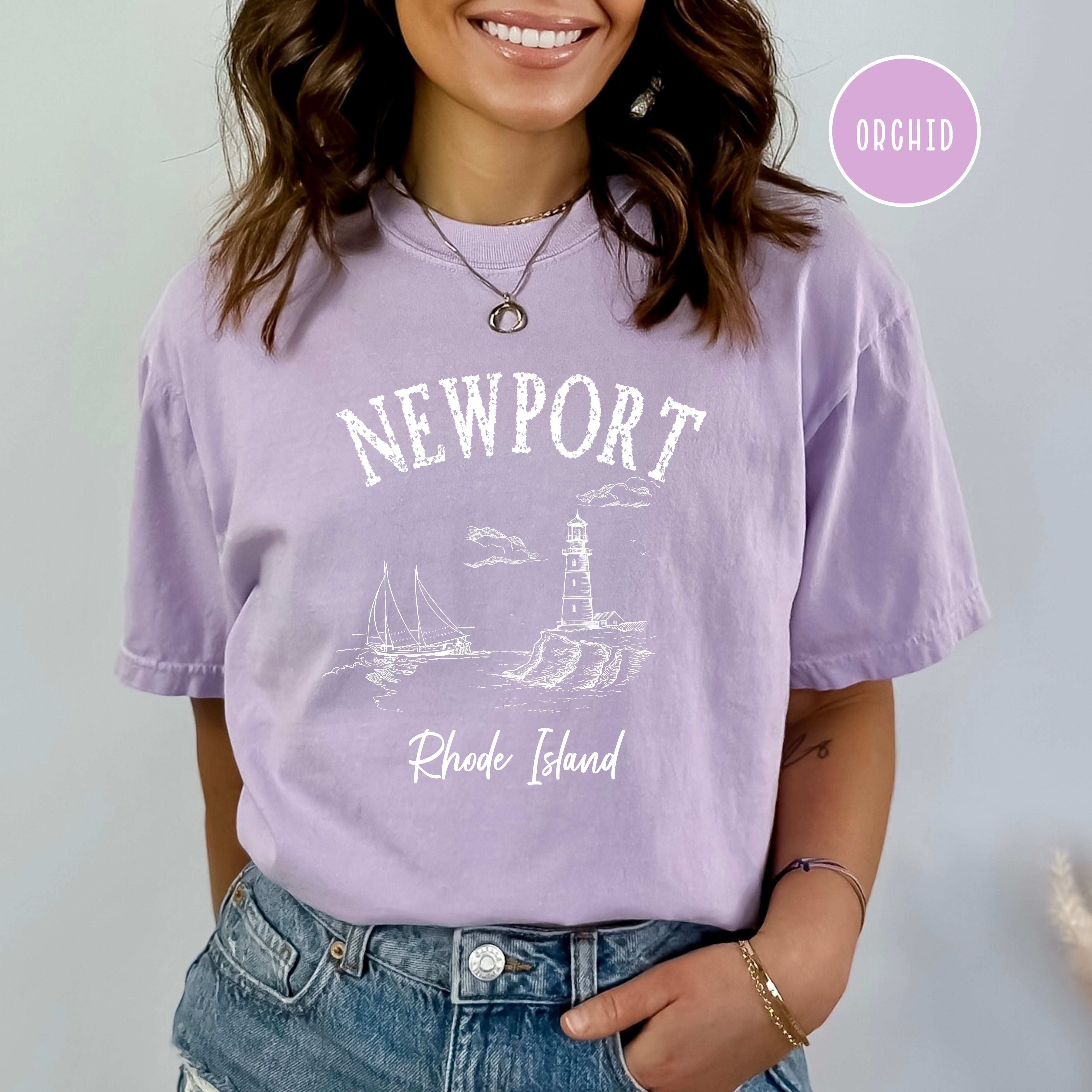 Newport Rhode Island Grunge Style Comfort Colors Tee