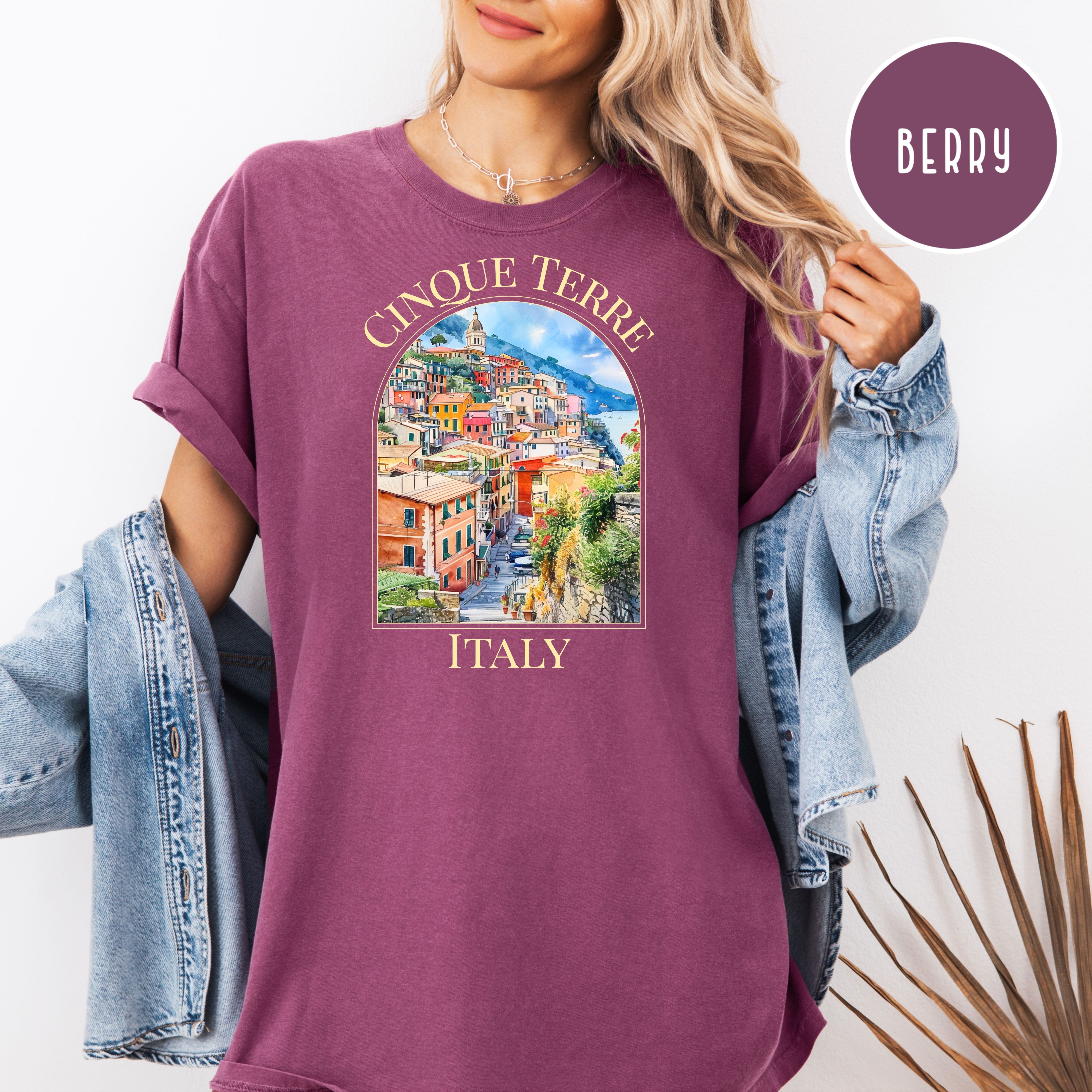 Cinque Terre Italy Unisex Comfort Colors T-Shirt, Italy Vacation Shirt, Italy Gift Shirt