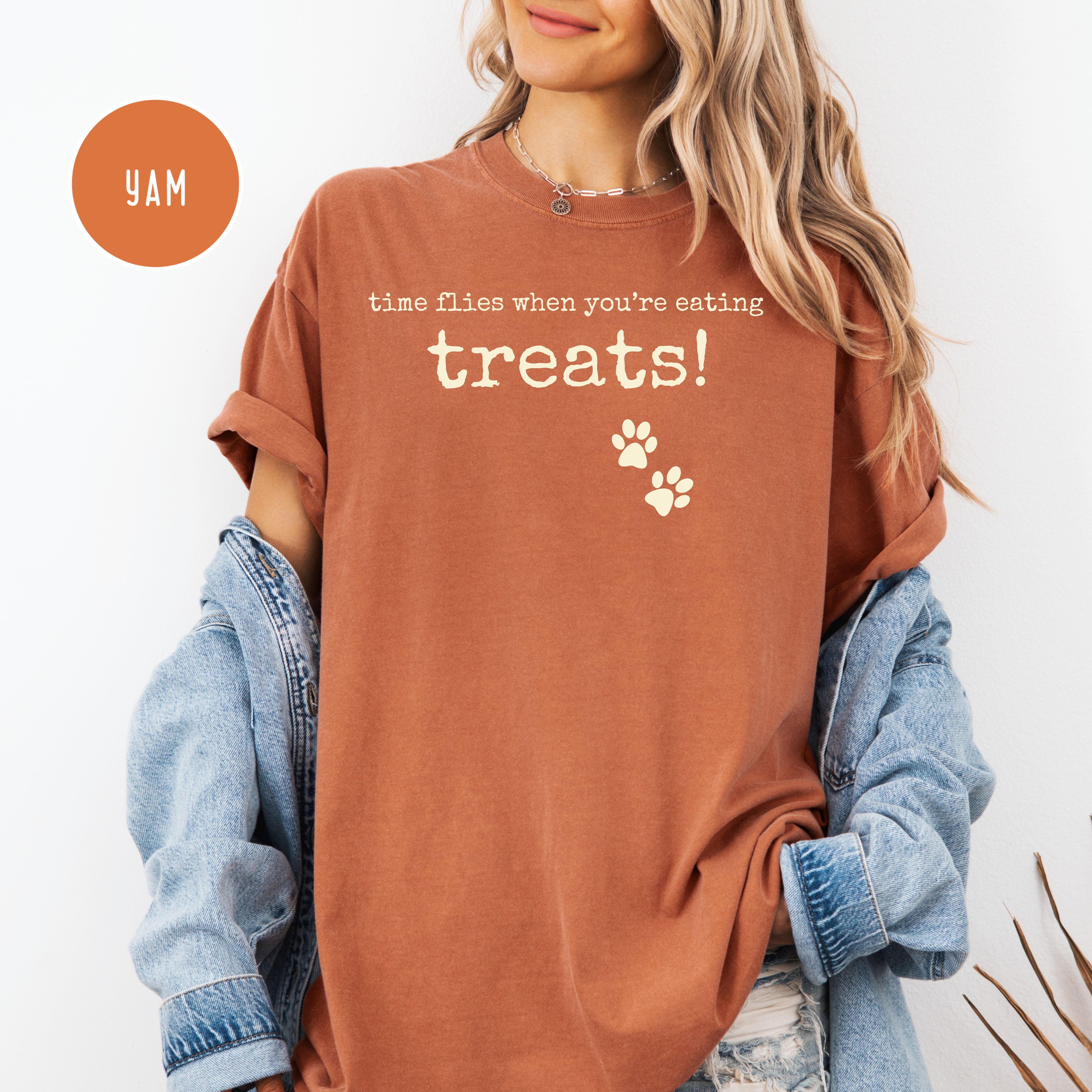 Dog Lover Comfort Colors Tee, Time Flies When You're Eating Treats
