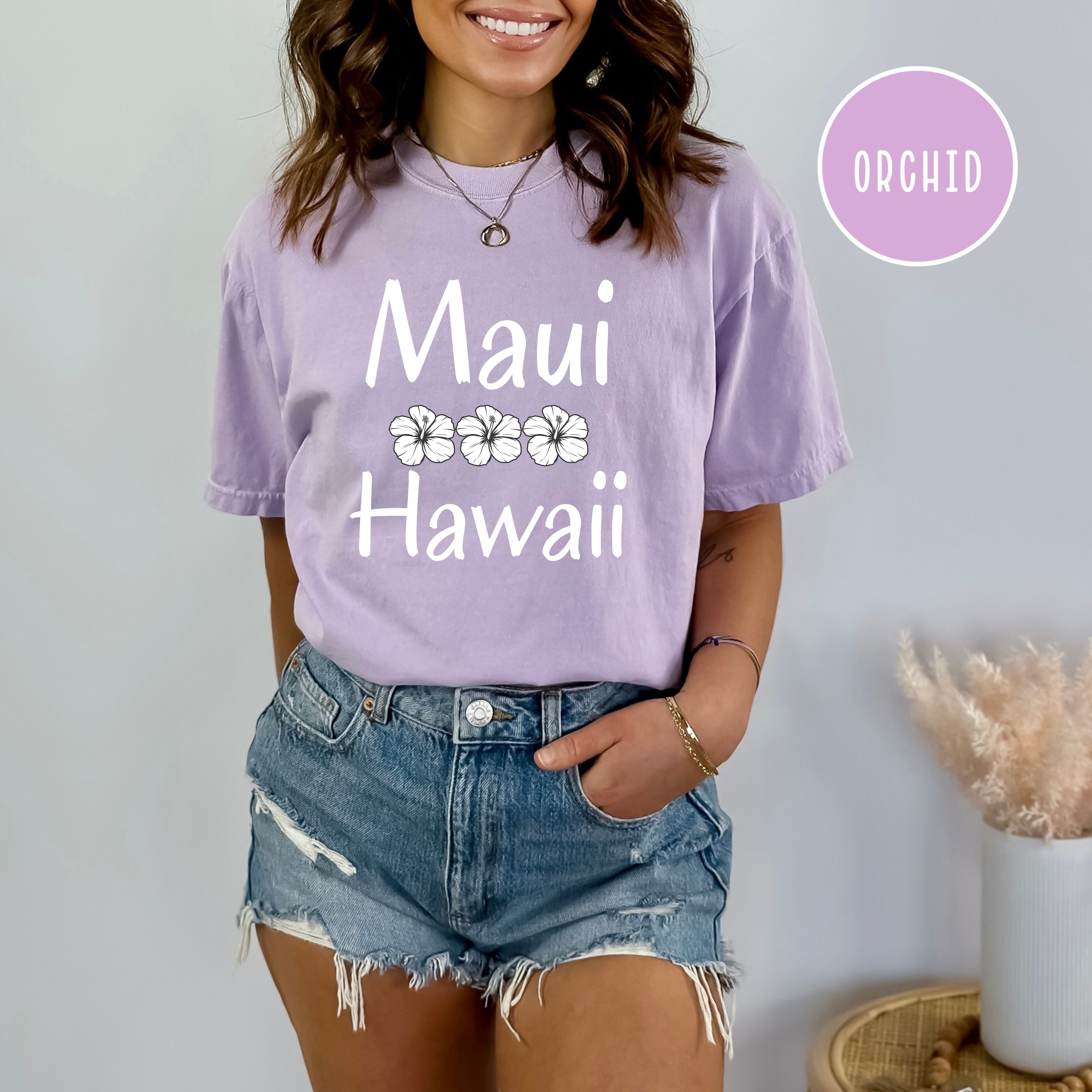 Maui Hawaii Hibiscus Flower Comfort Colors Tee