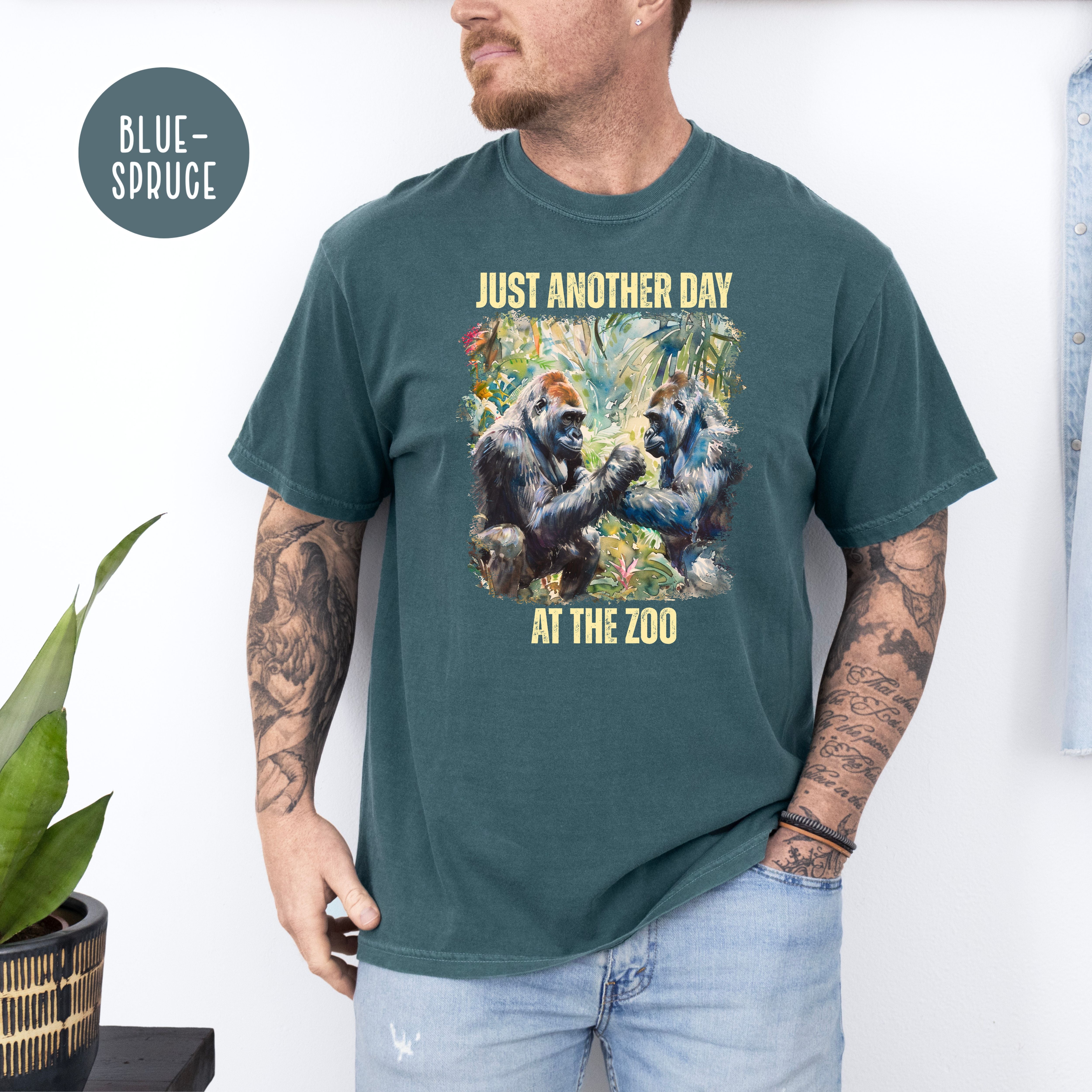 Just Another Day At The Zoo Unisex Comfort Colors T-Shirt, Funny Gorilla Shirt, Gorilla Lover Tee Shirt, Animal Lover Gift