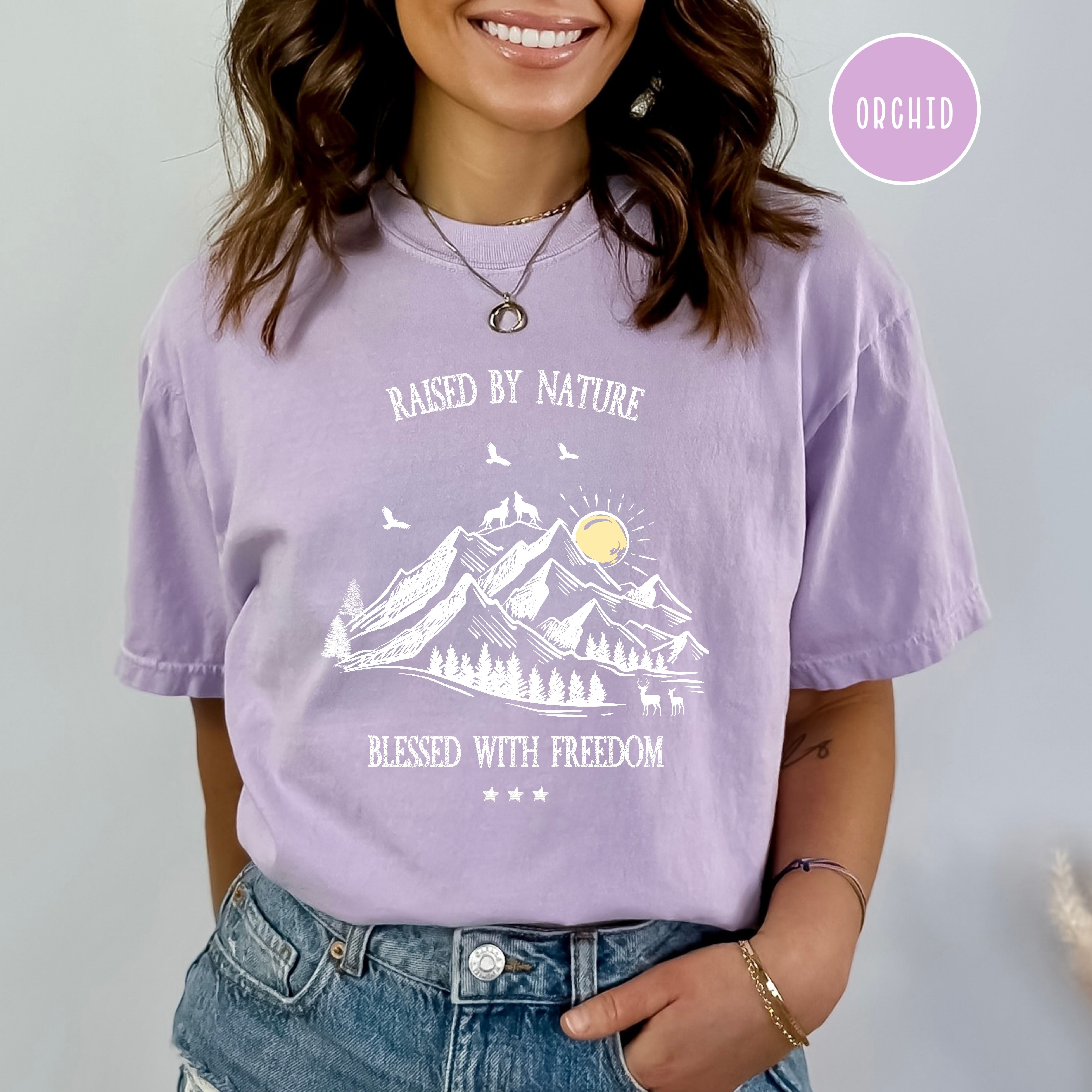 Raised By Nature Blessed With Freedom Comfort Colors® Tee