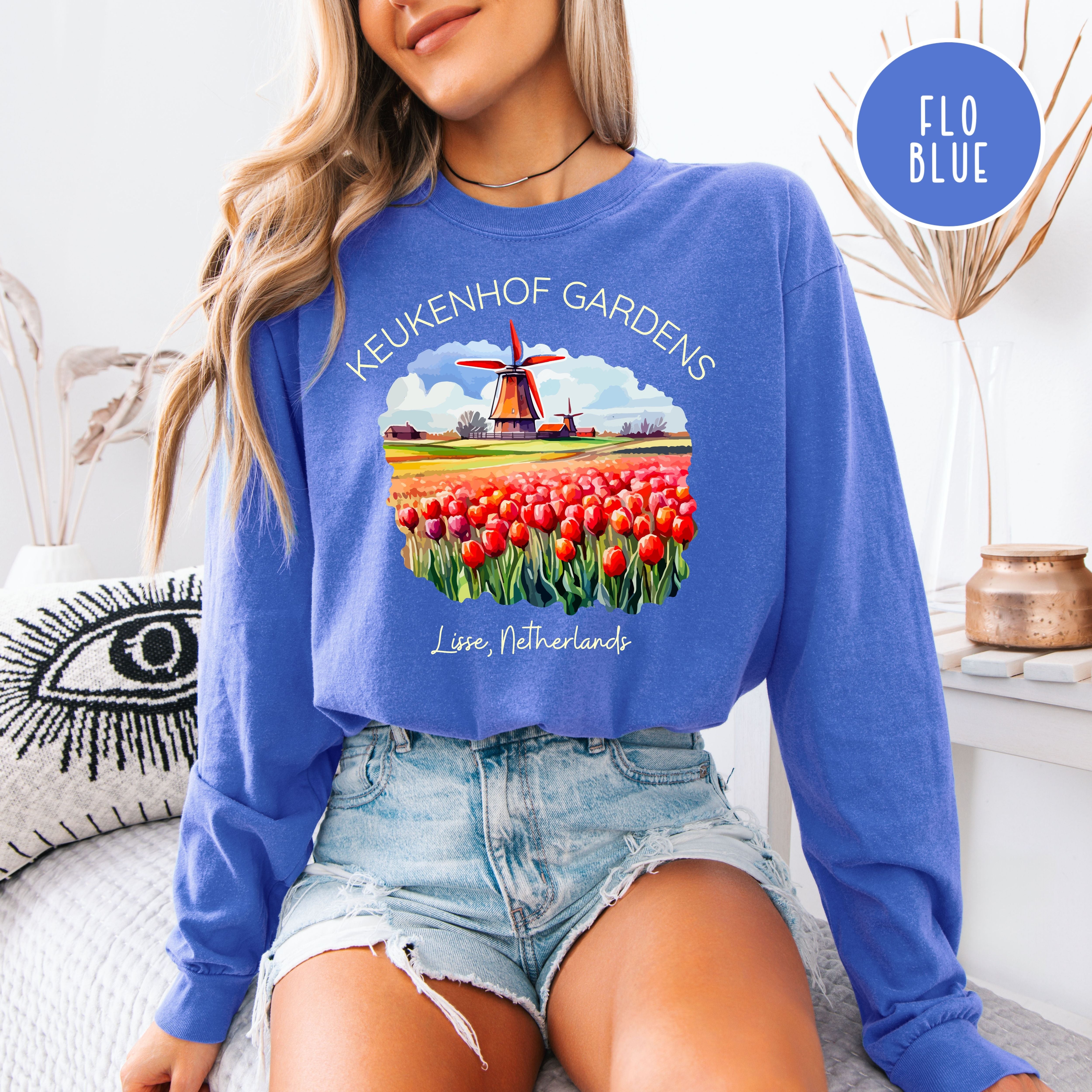 Lisse Netherlands Comfort Colors Long Sleeve Tee Shirt Gift, Gardens of Netherlands, Keukenhof Gardens, Lisse Netherlands Vacation Gift
