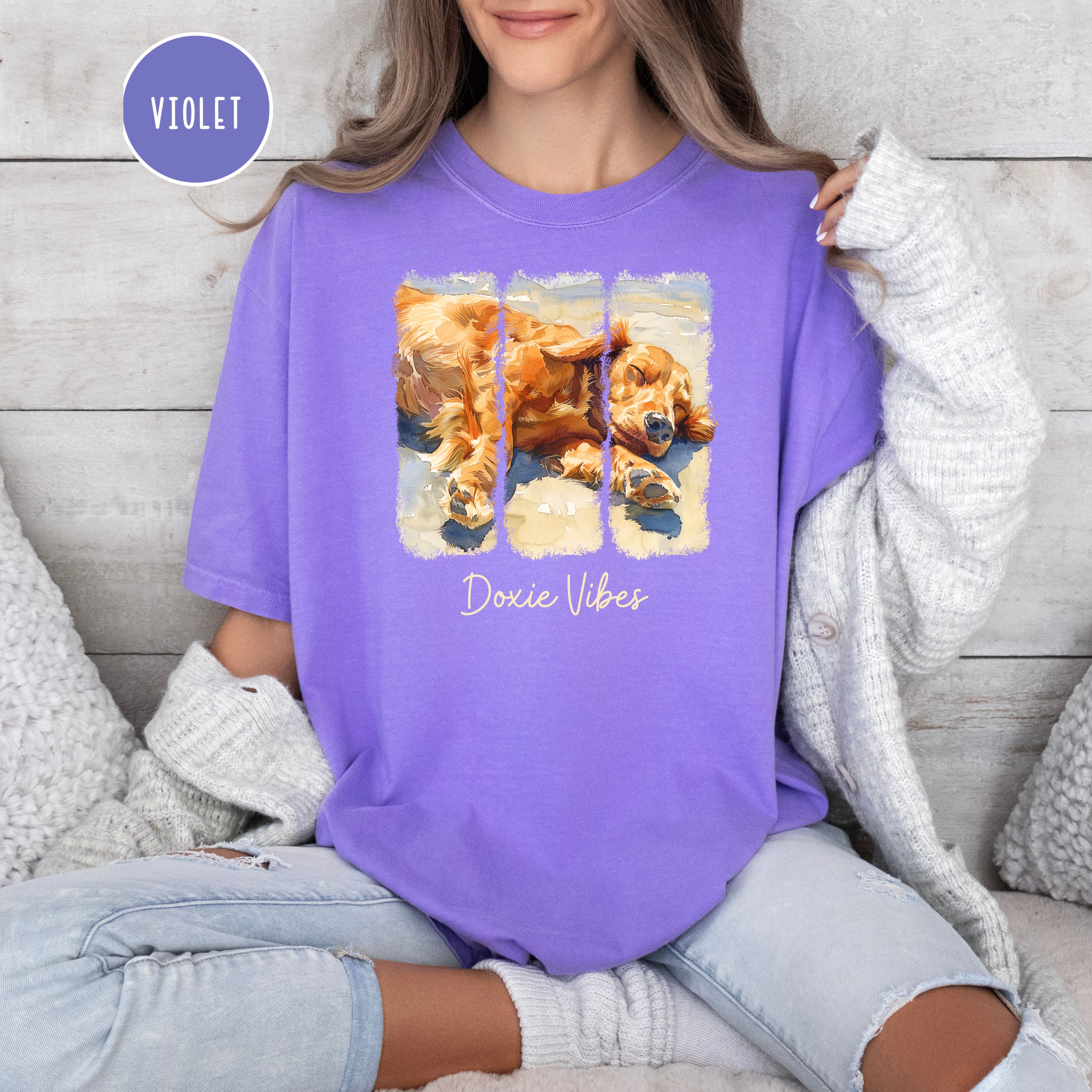 Dachshund Lover Comfort Colors T-Shirt, Doxie Mom Gift, Dog Lover Shirt