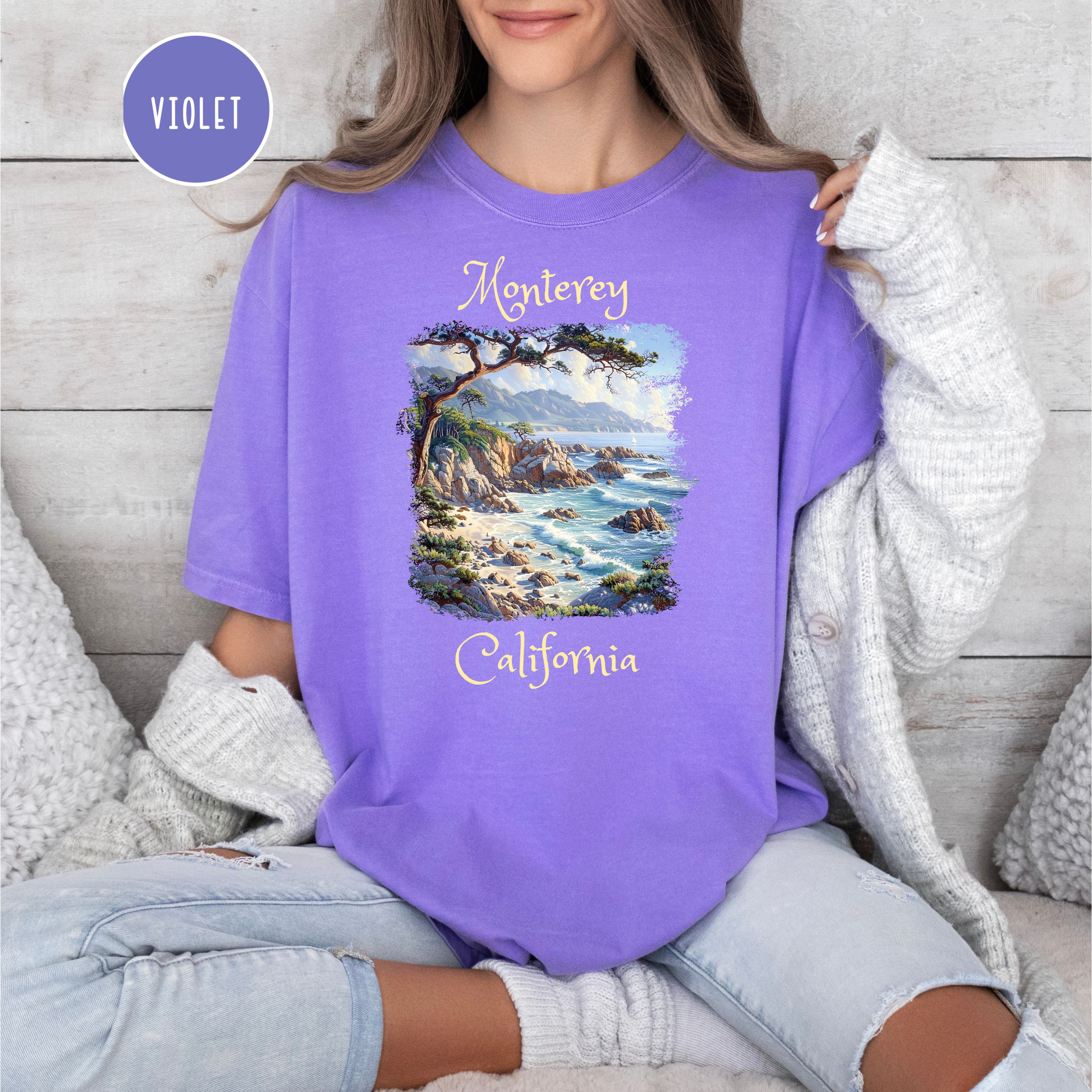 Monterey California Comfort Colors T-Shirt, Pebble Beach Monterey Shirt
