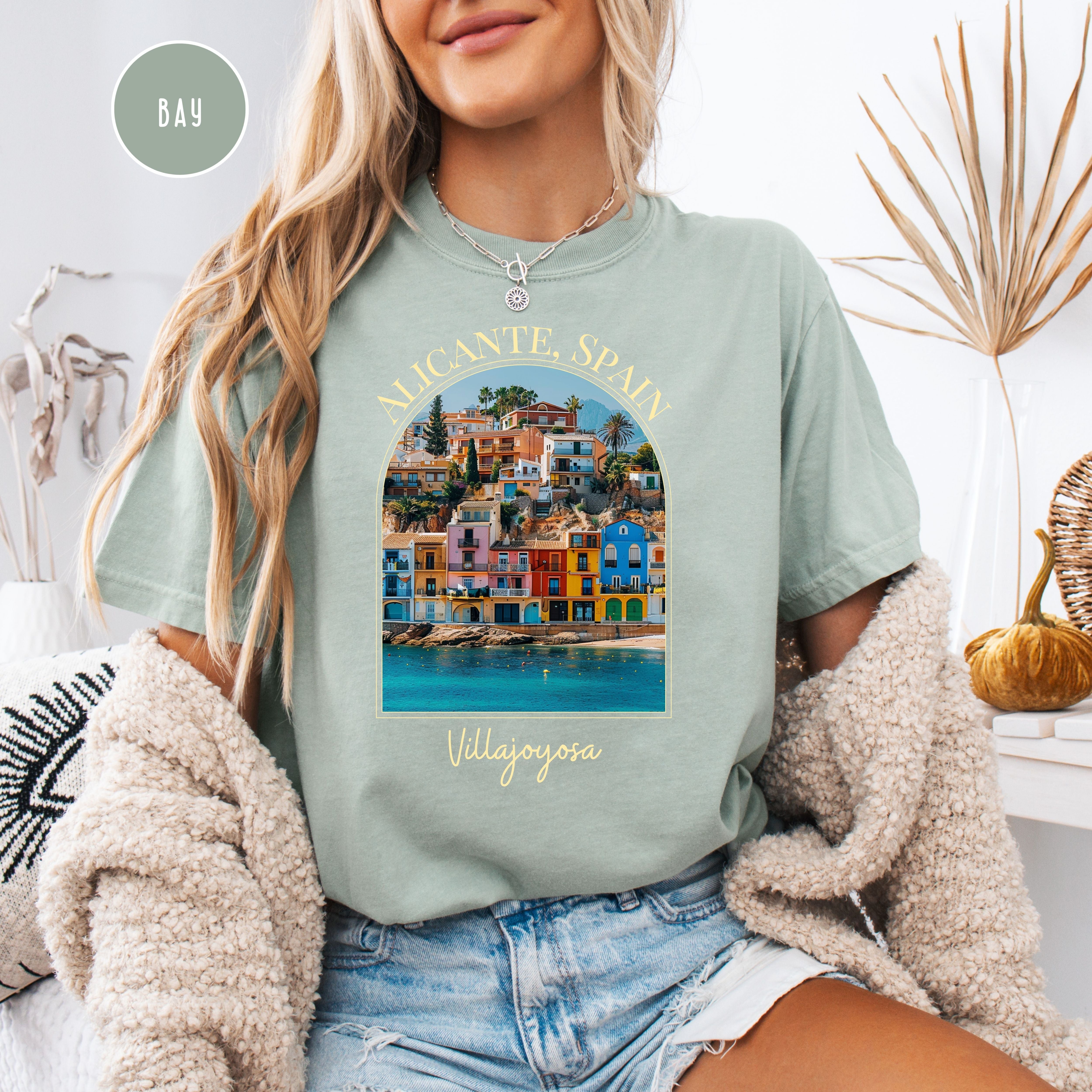 Alicante Spain Villajoyosa Village Colorful Seaside Homes Comfort Colors® Tee