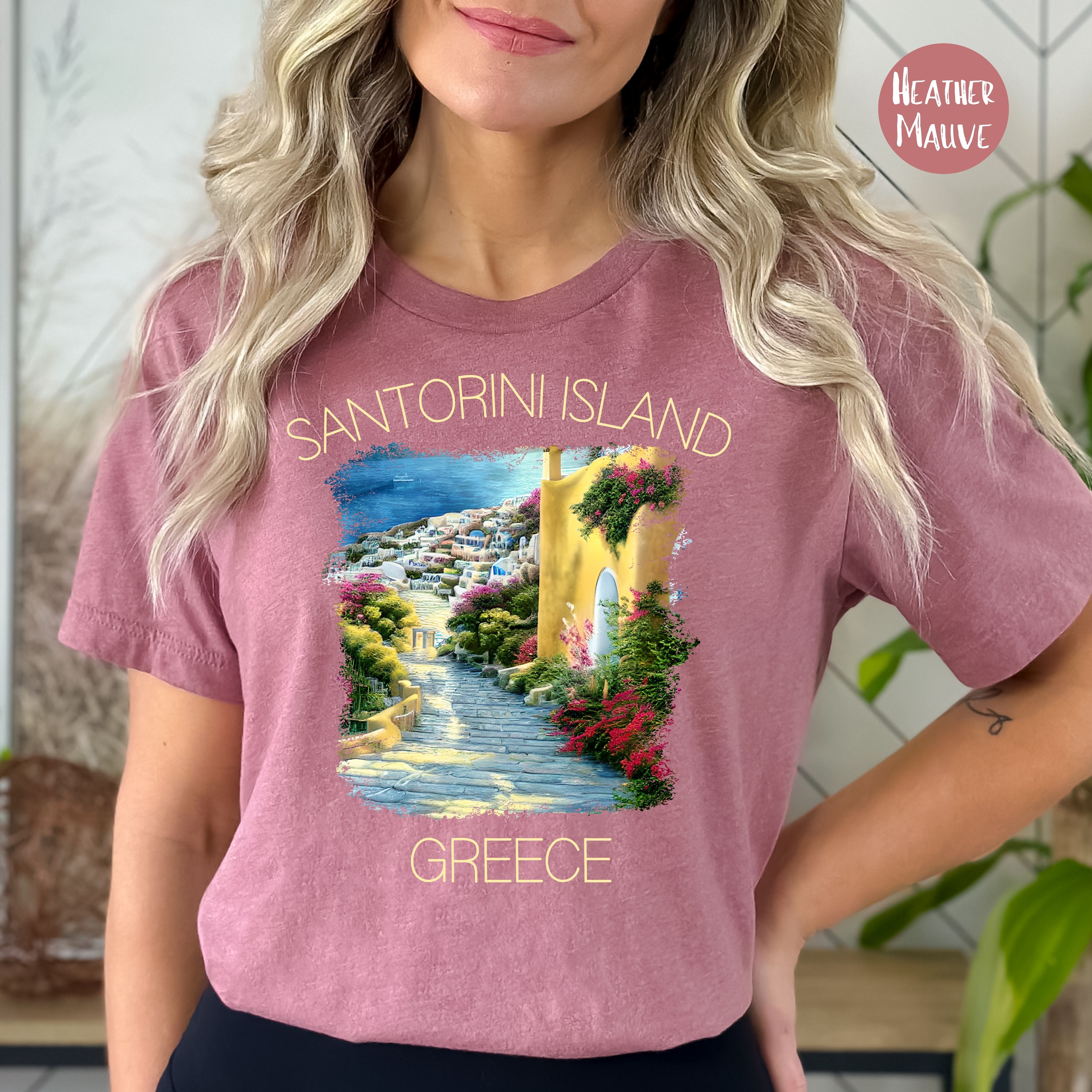 Santorini Greek Islands Bella Canvas Vacation Tee