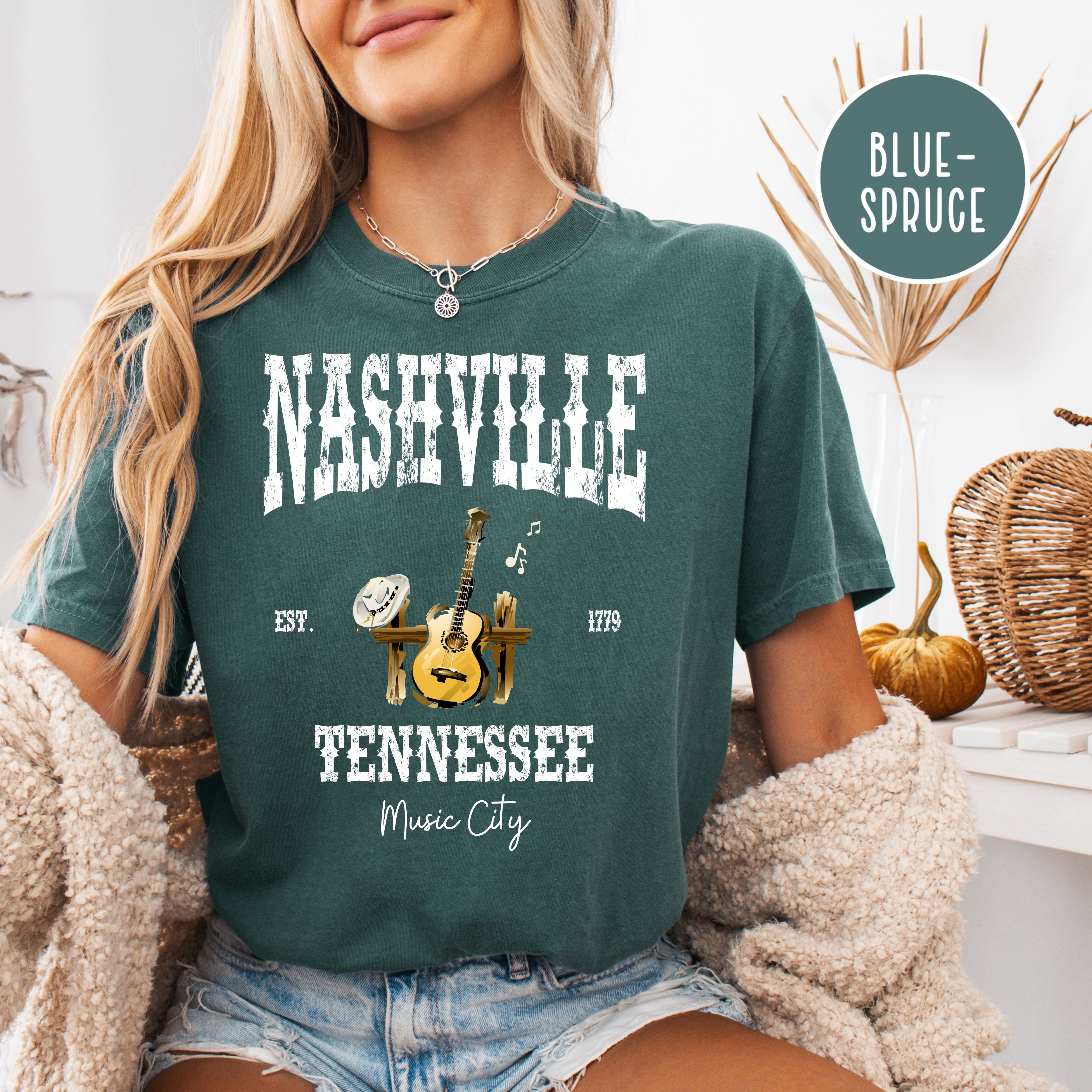Nashville Tennessee Music City Grunge Style Comfort Colors® Tee