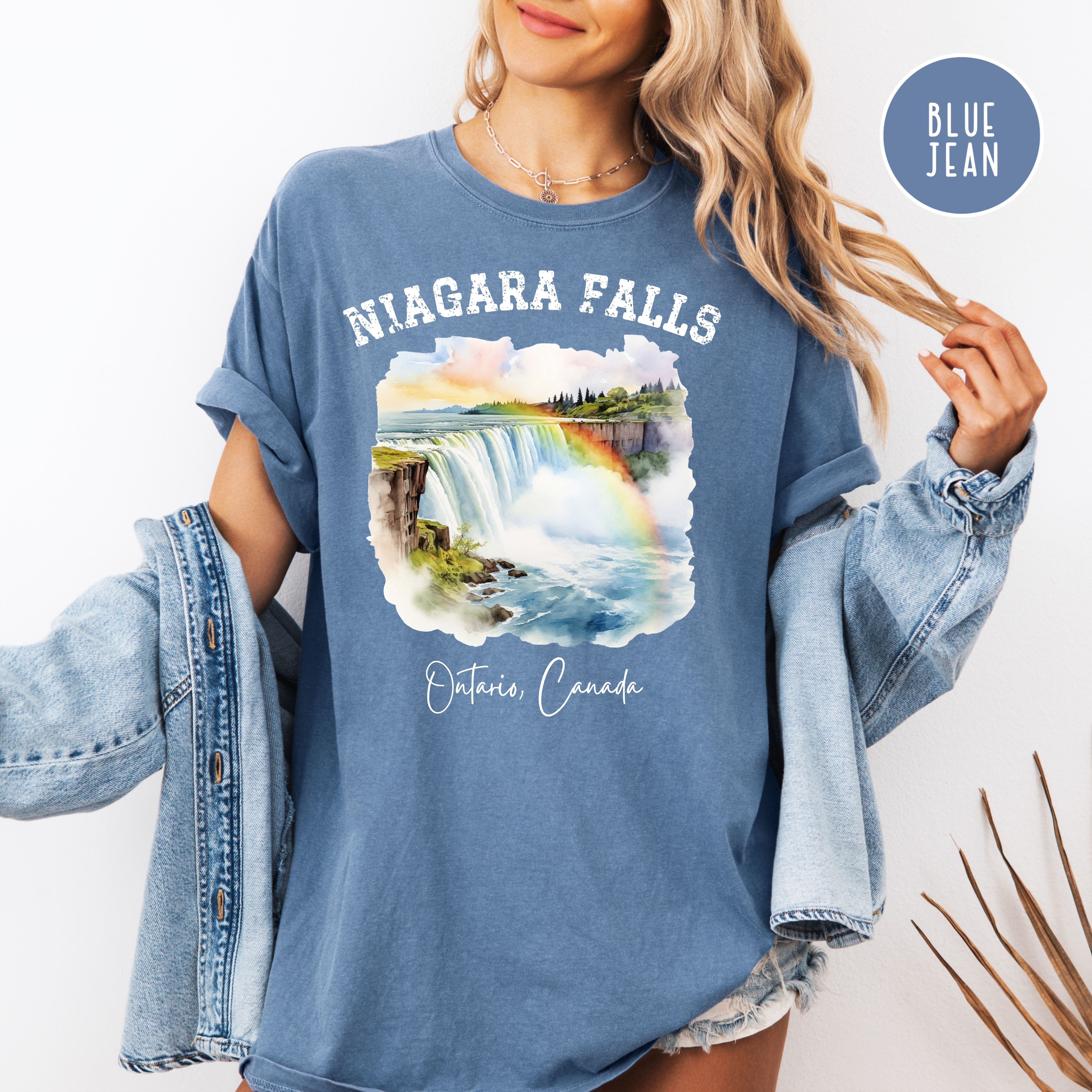 Rainbow Over Niagara Falls Canada Comfort Colors Adult Unisex Tee