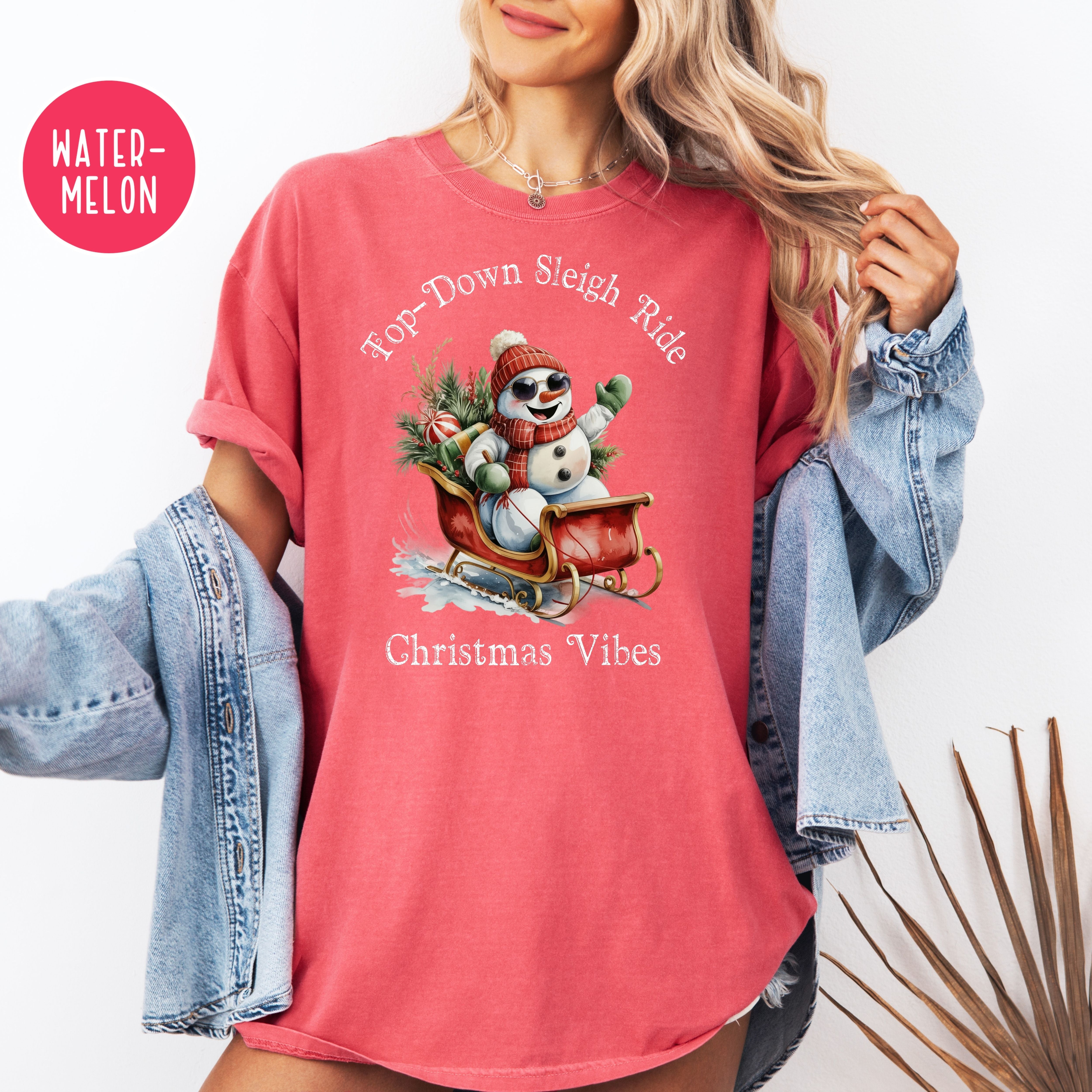 Top-Down Sleigh Ride Christmas Vibes Comfort Colors Gift Shirt