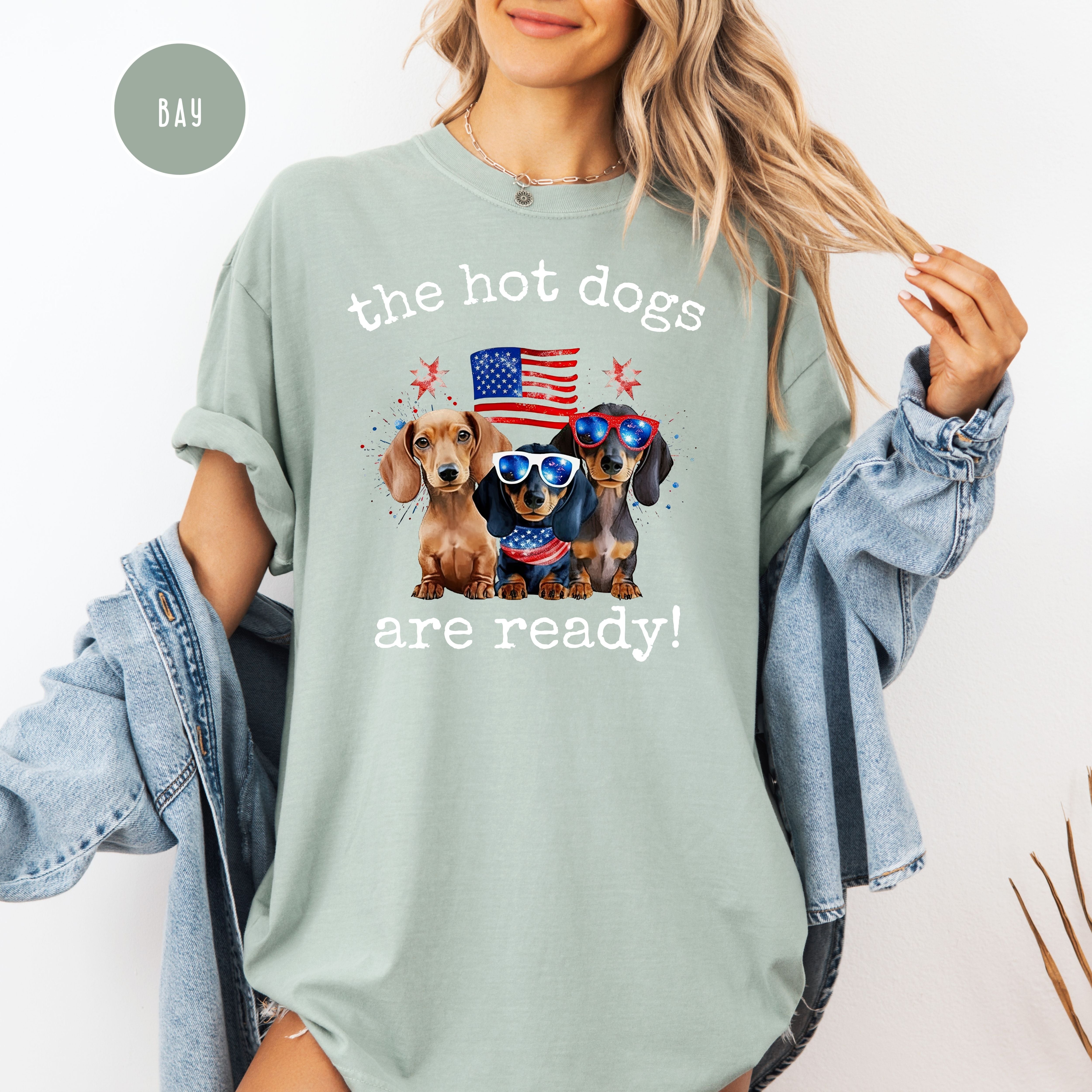 Funny 4th of July Wiener Dog Lover Comfort Colors Tee
