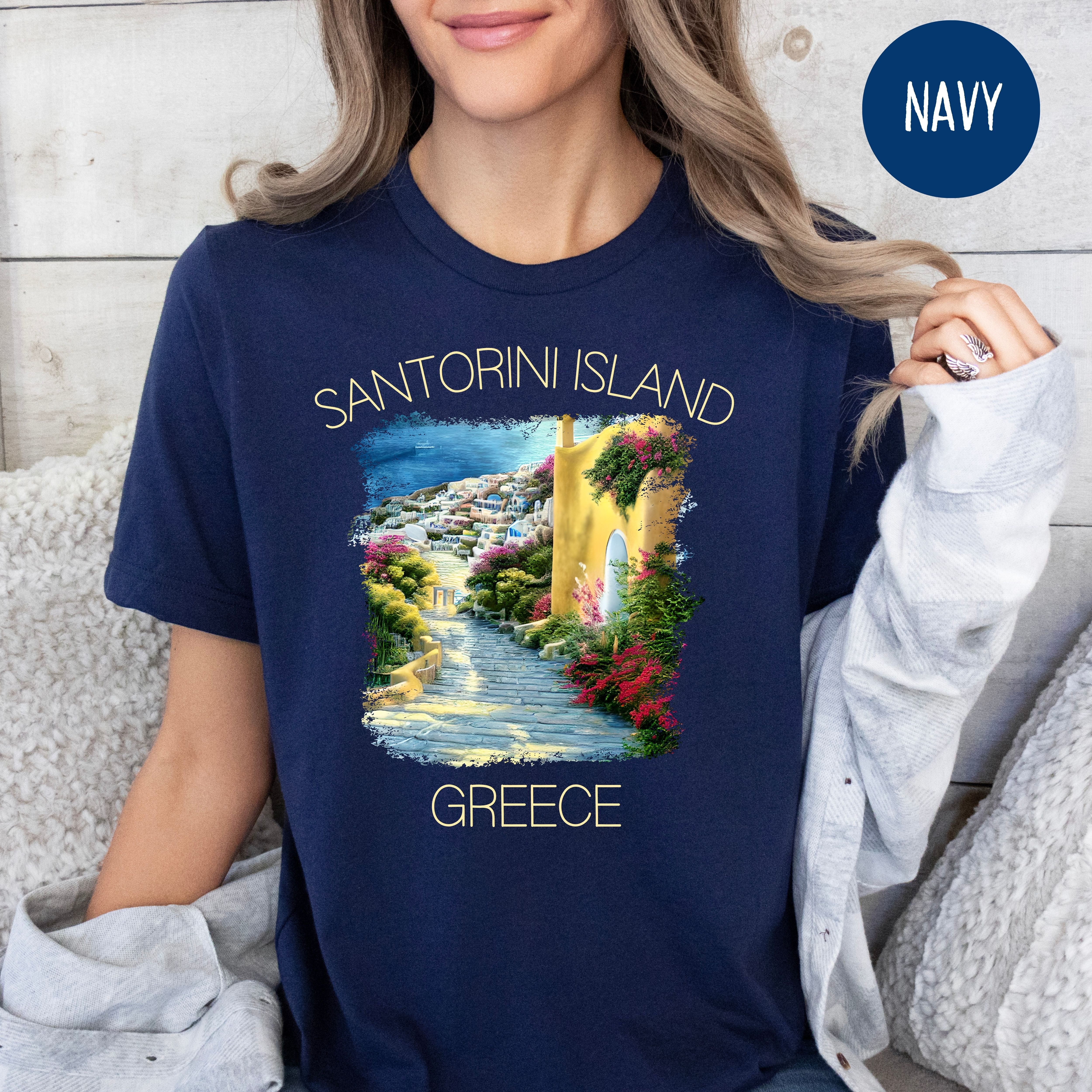 Santorini Greek Islands Bella Canvas Vacation Tee