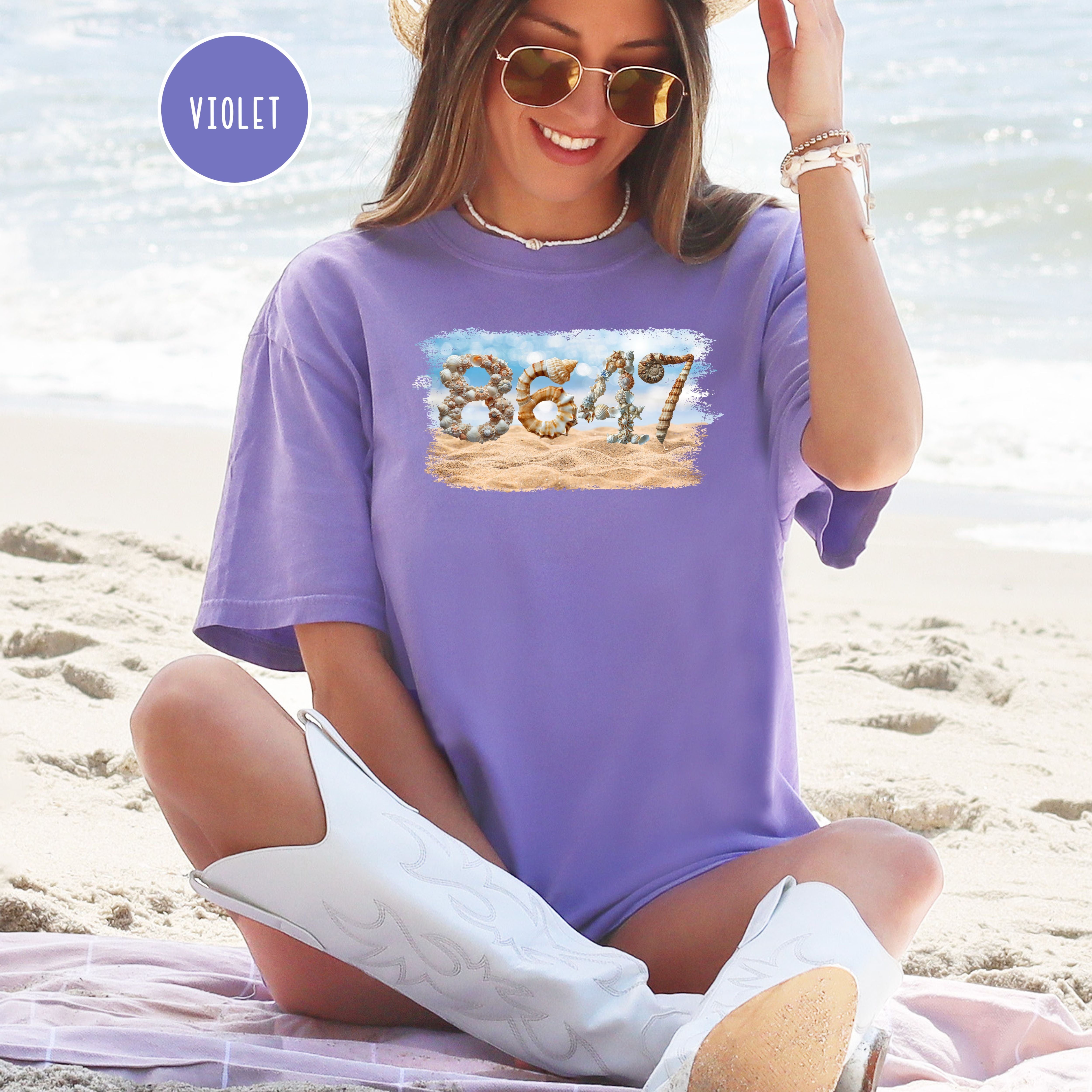 Subtle Anti Trump 8647 Seashells at the Beach Comfort Colors Tee