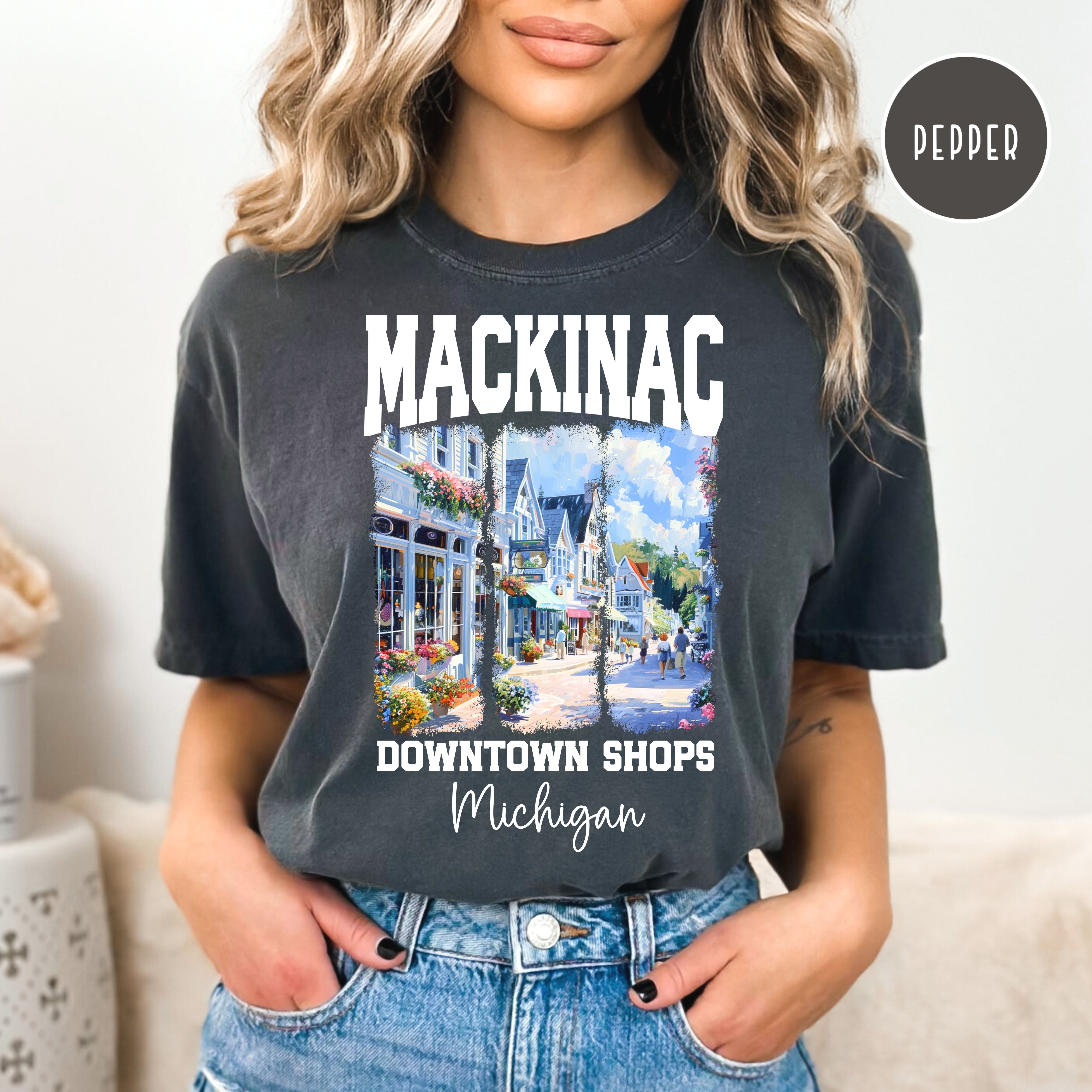Mackinac Island Michigan Downtown Shops Comfort Colors® Tee