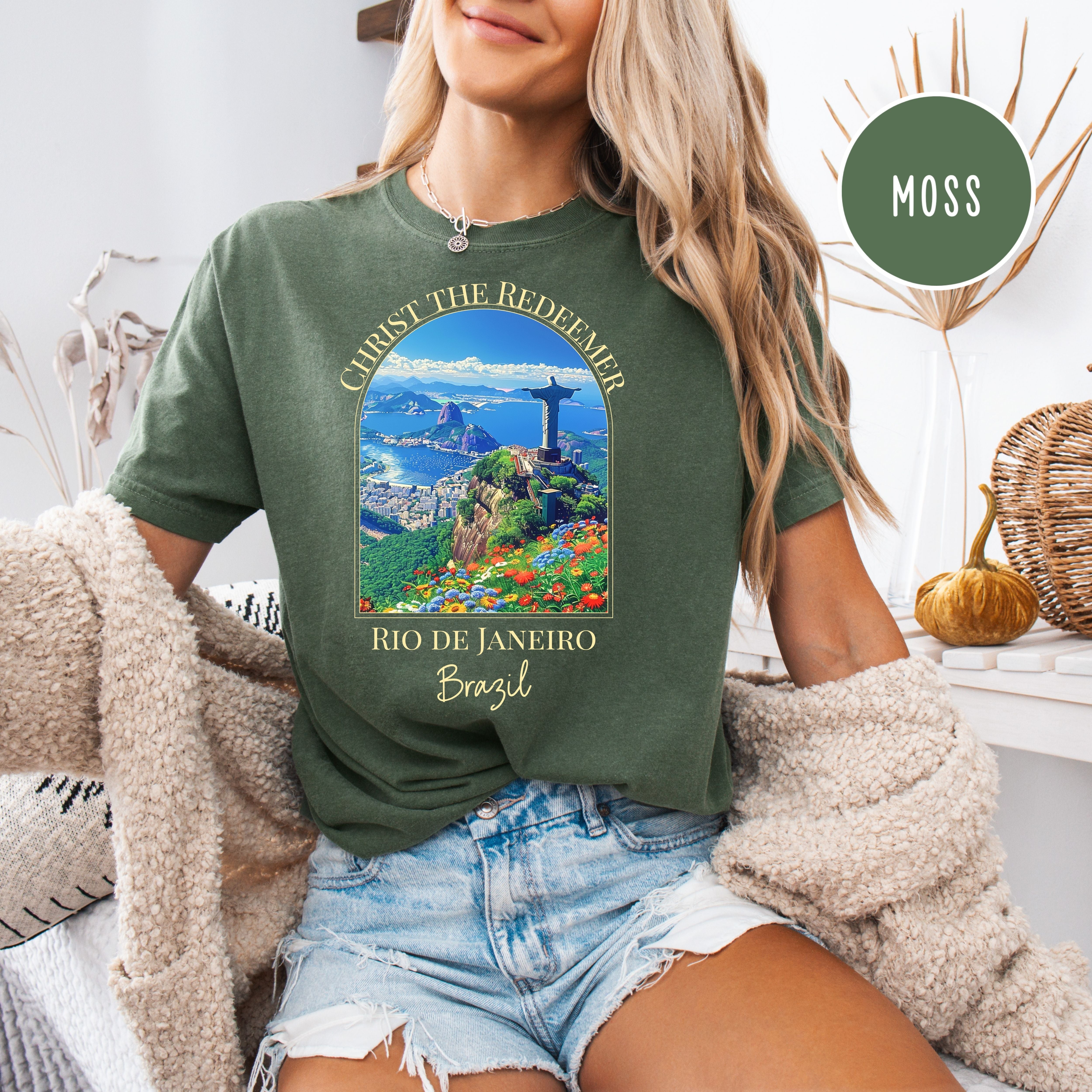 Christ the Redeemer Rio de Janeiro Brazil Comfort Colors Tee