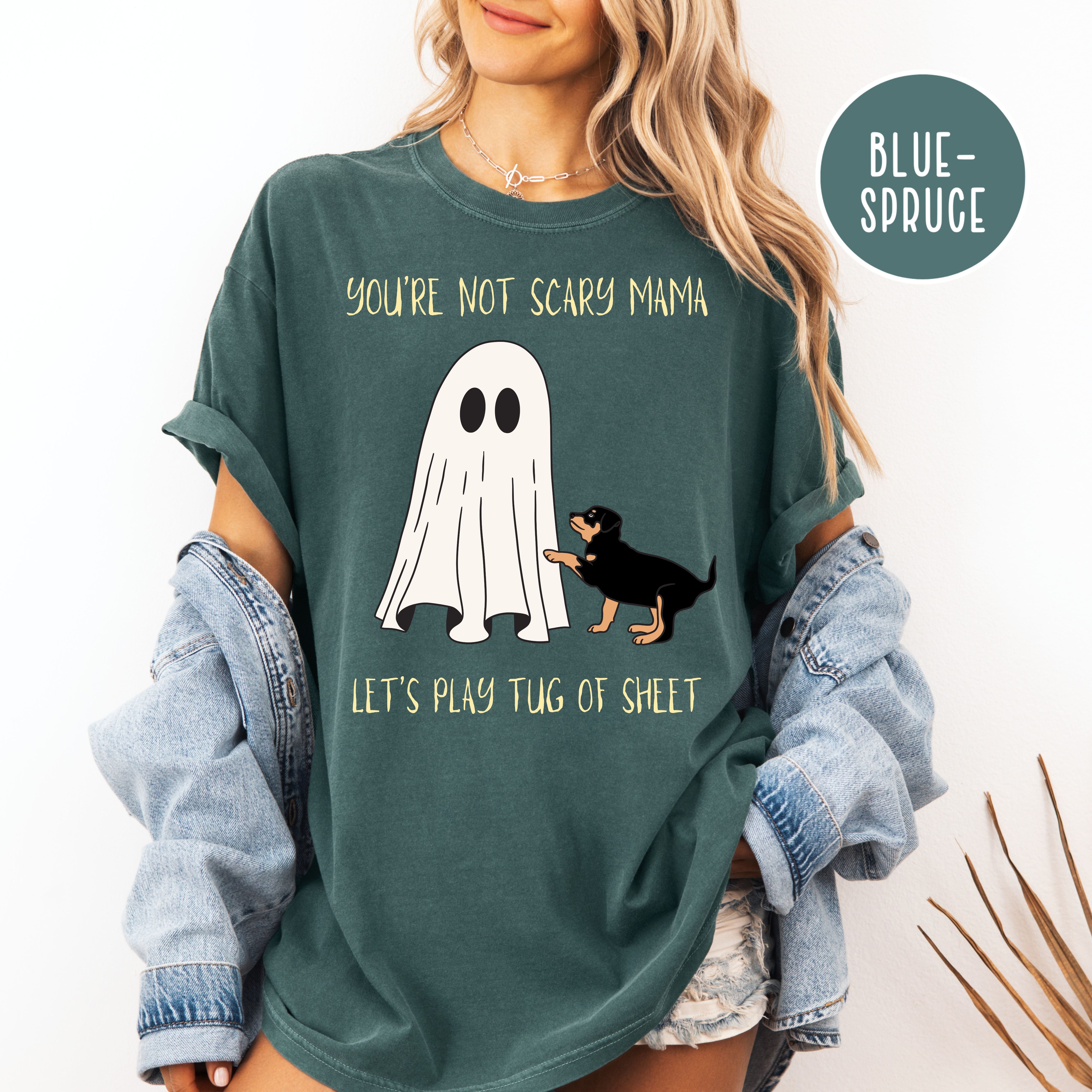 Cute Dog and Ghost Halloween Comfort Color Tee