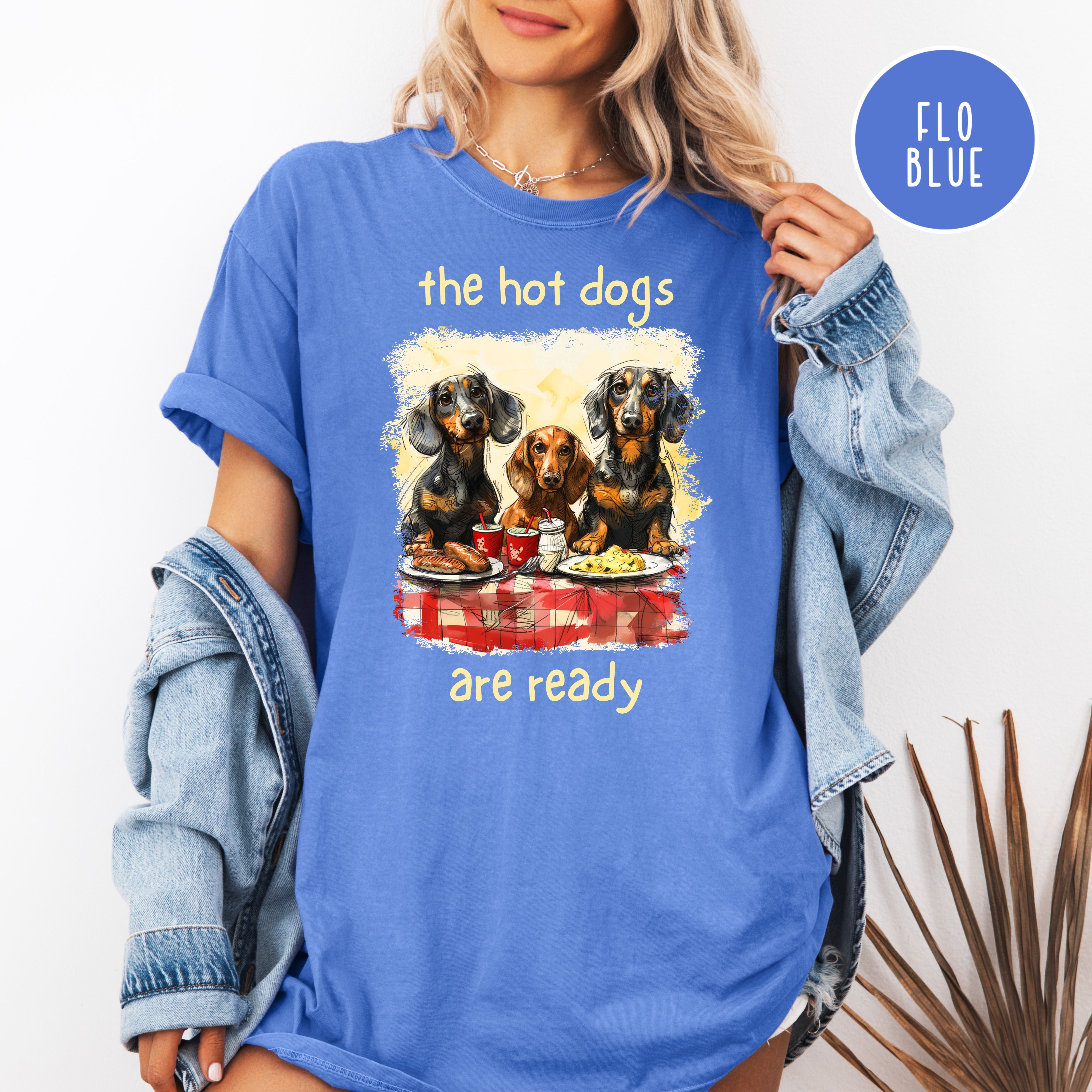 Funny Wiener Dog Lover Comfort Colors T-Shirt, Dachshund Mama Gift Tee, BBQ Summer Picnic Tee, Dog Lover Gift, Sausage Dog Humor, Doxie Mom