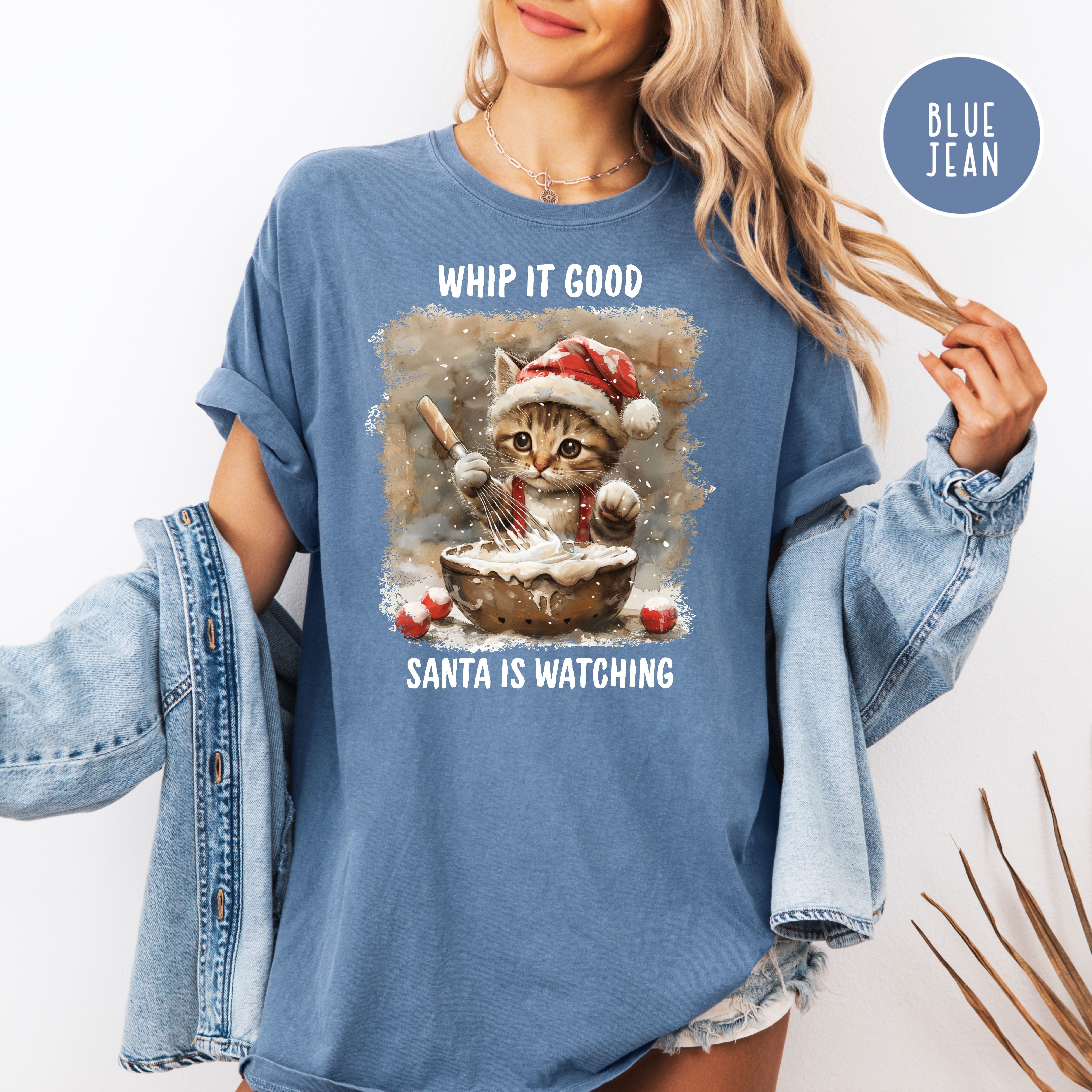 Cute Cat Comfort Colors Christmas Baking Tee Shirt