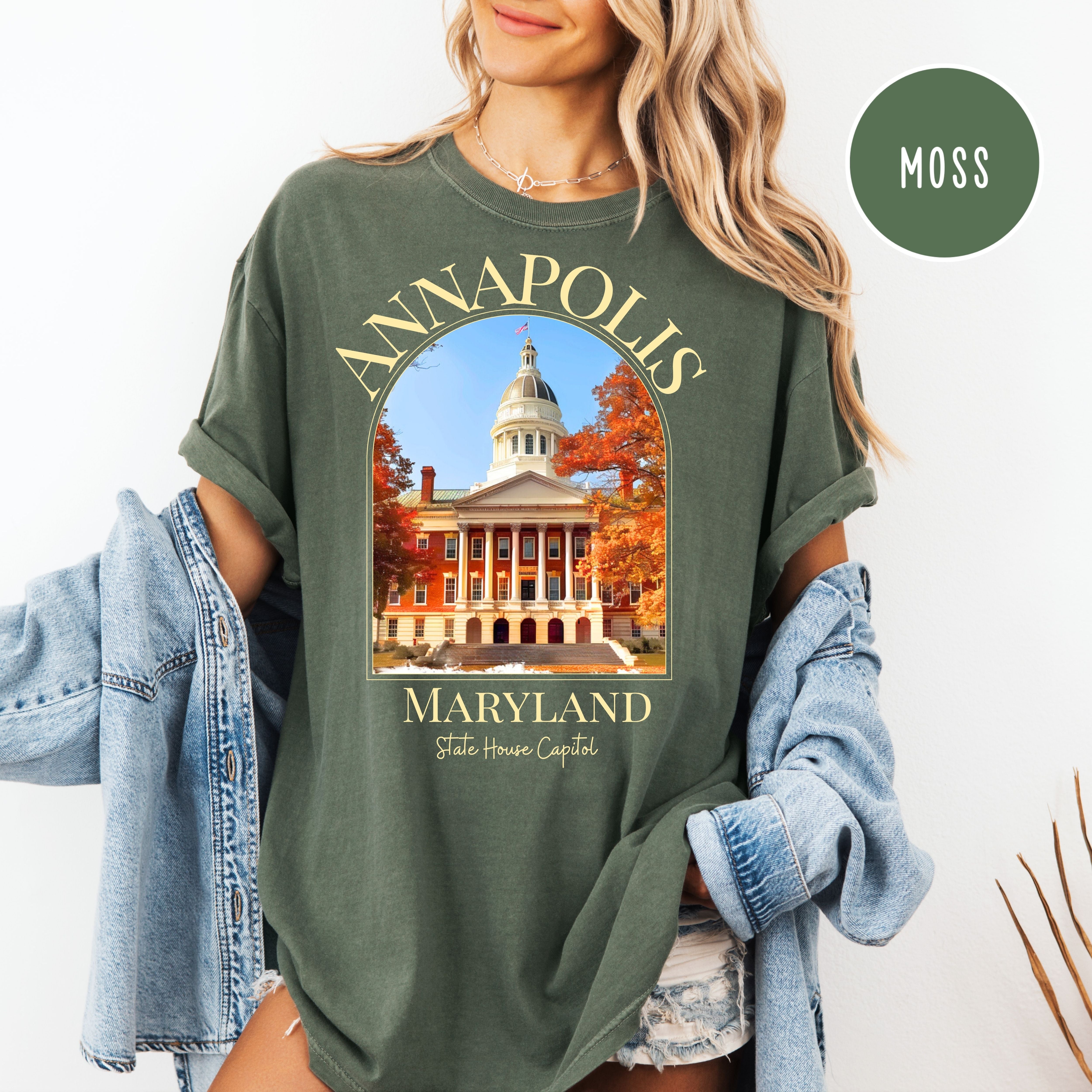Annapolis Maryland Autumn Comfort Colors Tee