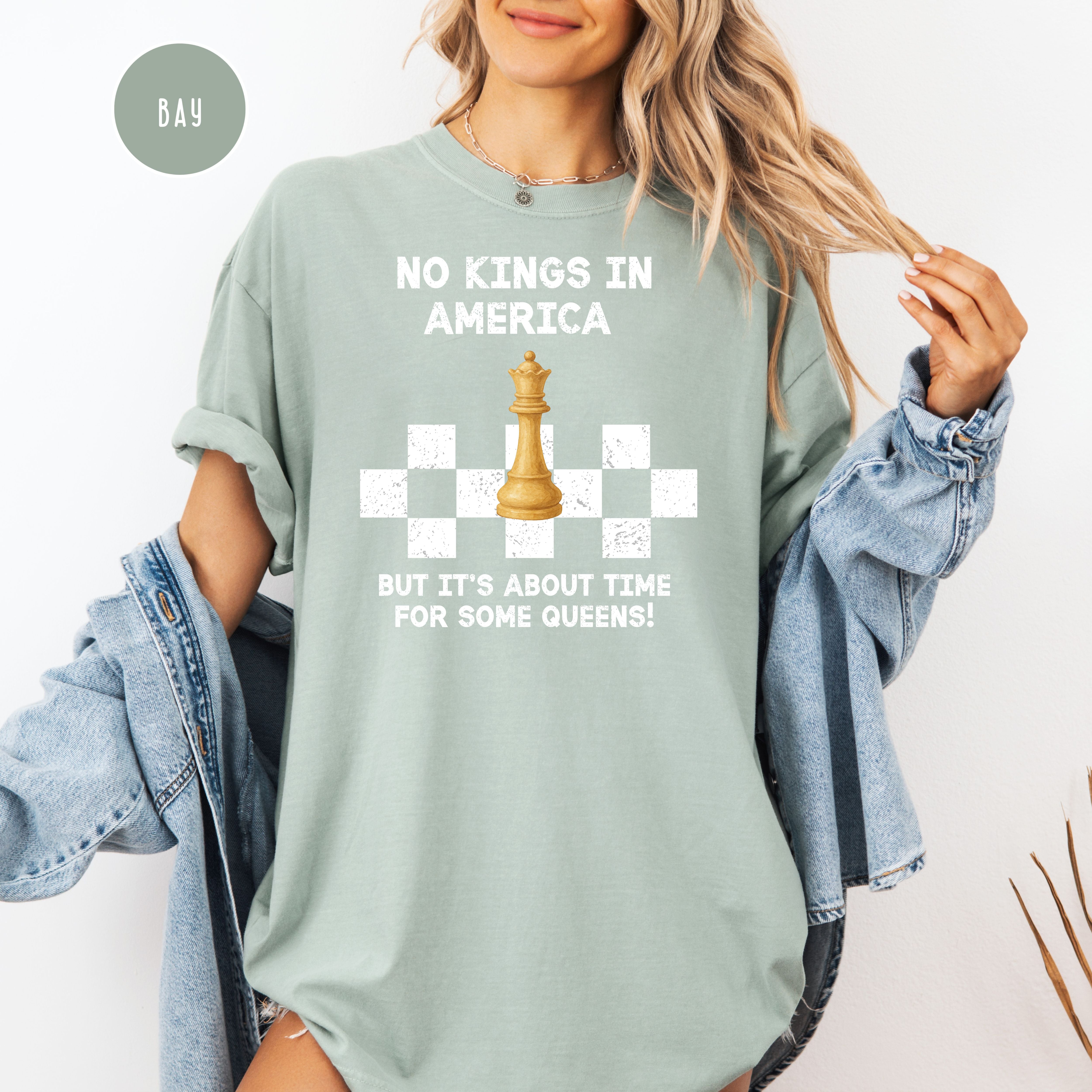 Chess Lover No Kings in America Anti-Trump Protest Comfort Colors Tee