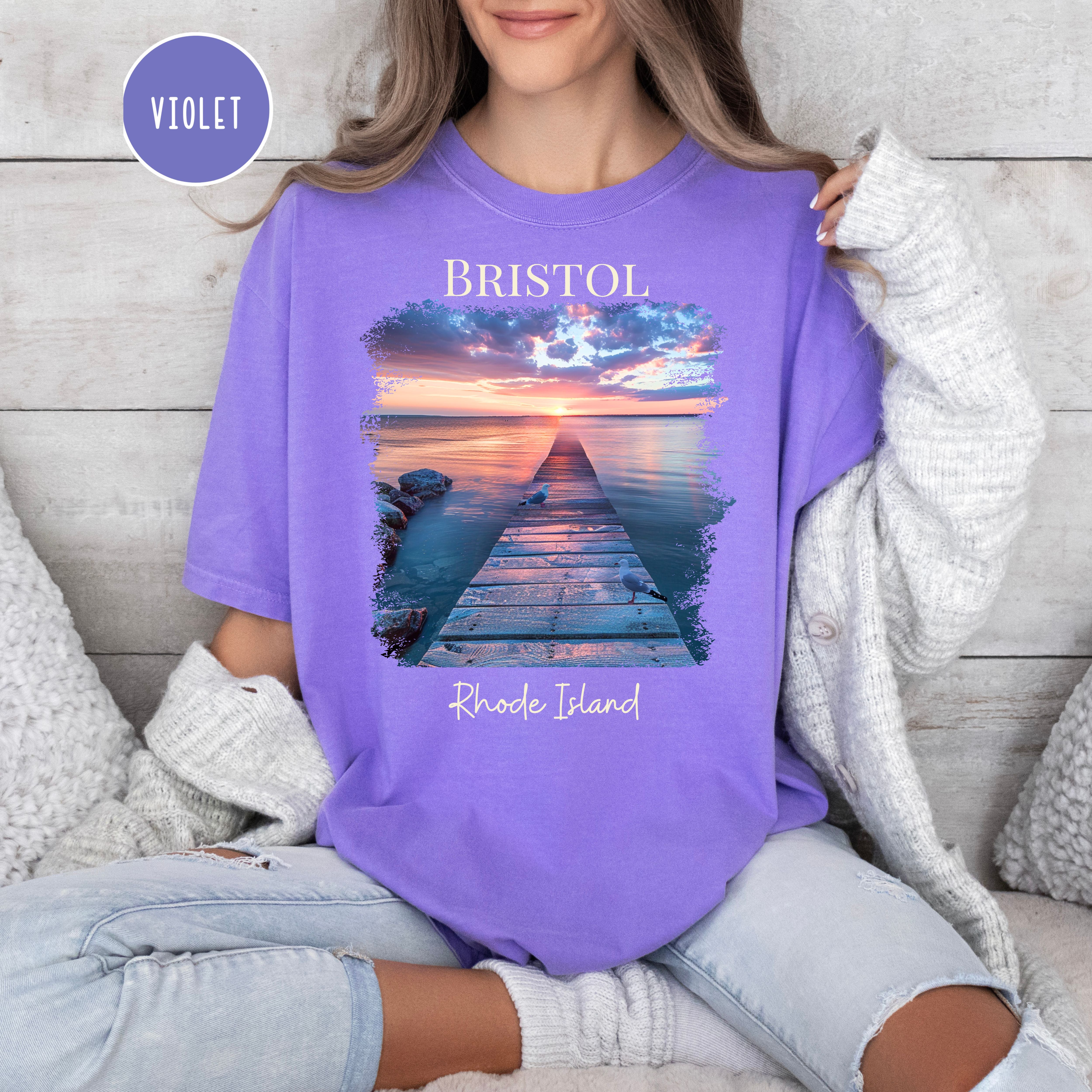 Bristol Rhode Island Sunset Comfort Colors Tee