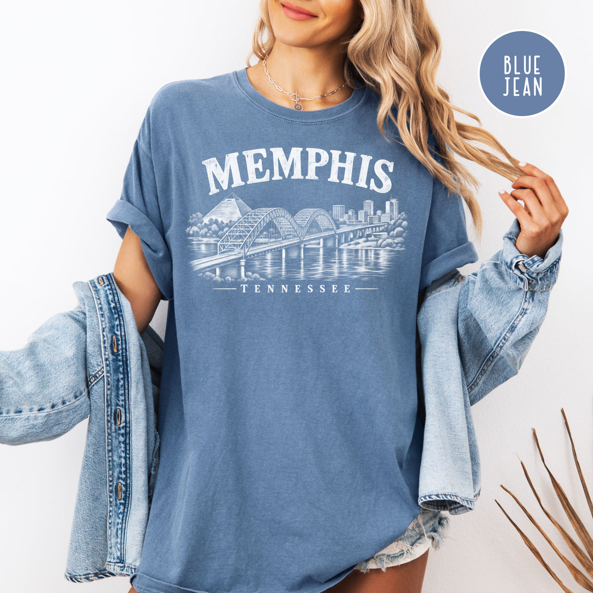 Memphis Tennessee Distressed Style Unisex Comfort Colors T-Shirt, Memphis River Bridge Shirt, Memphis Gift Shirt, Memphis Vacation Tee Shirt