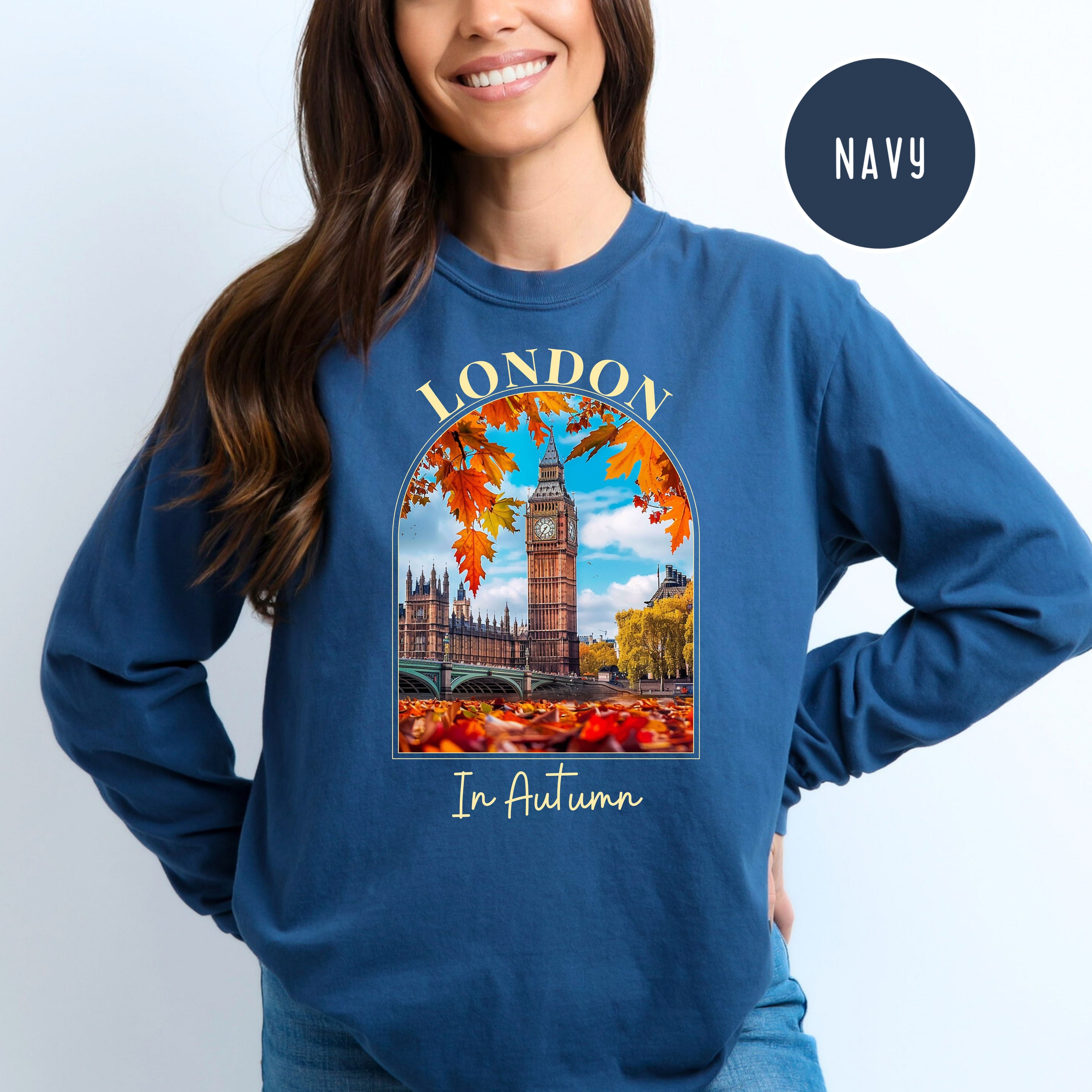 London In Autumn Comfort Colors® Long Sleeve Tee