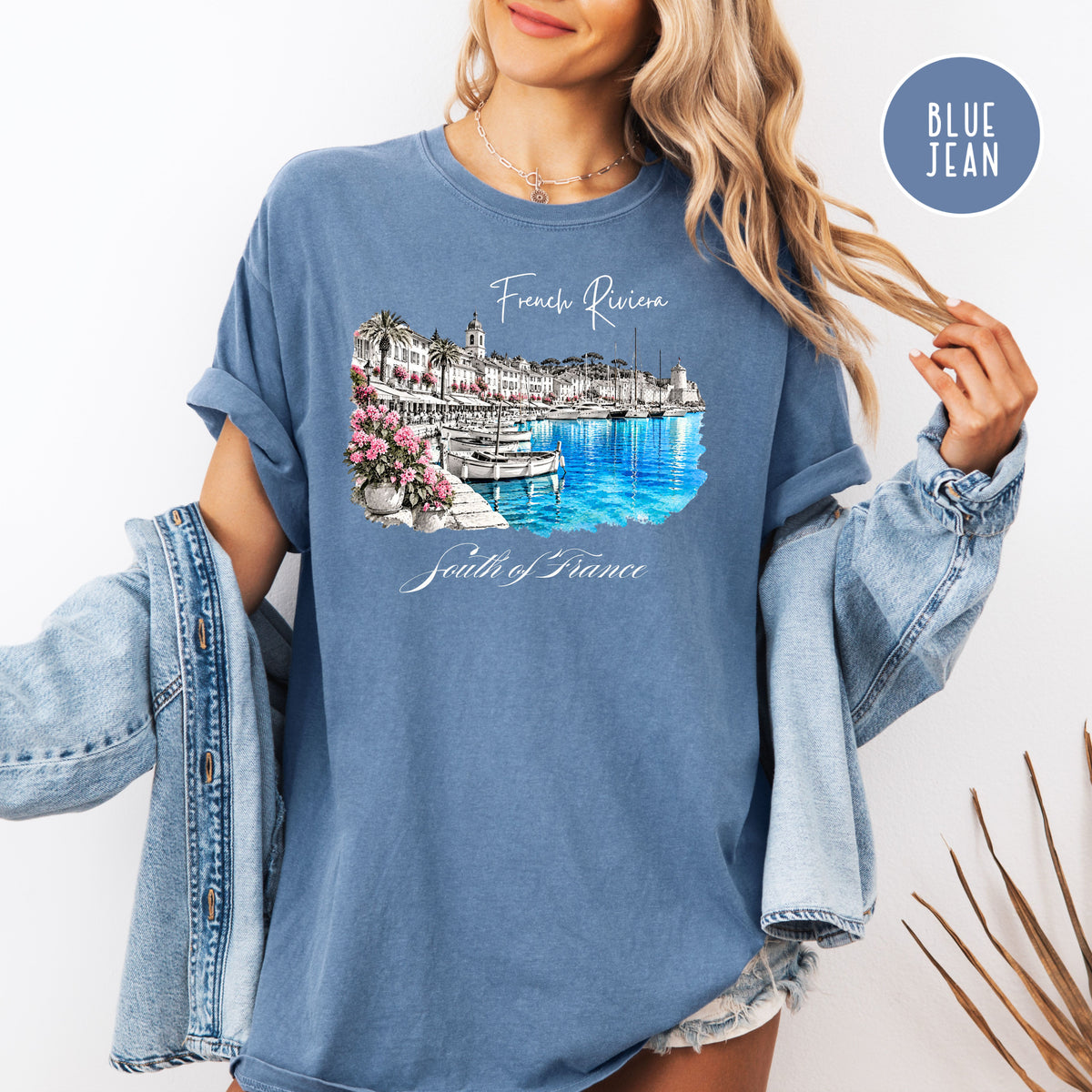 French Riviera Comfort Colors T-Shirt, South of France Vacation Gift Shirt, Mediterranean Coast Shirt, Cote d'Azur Gift, France Travel Shirt
