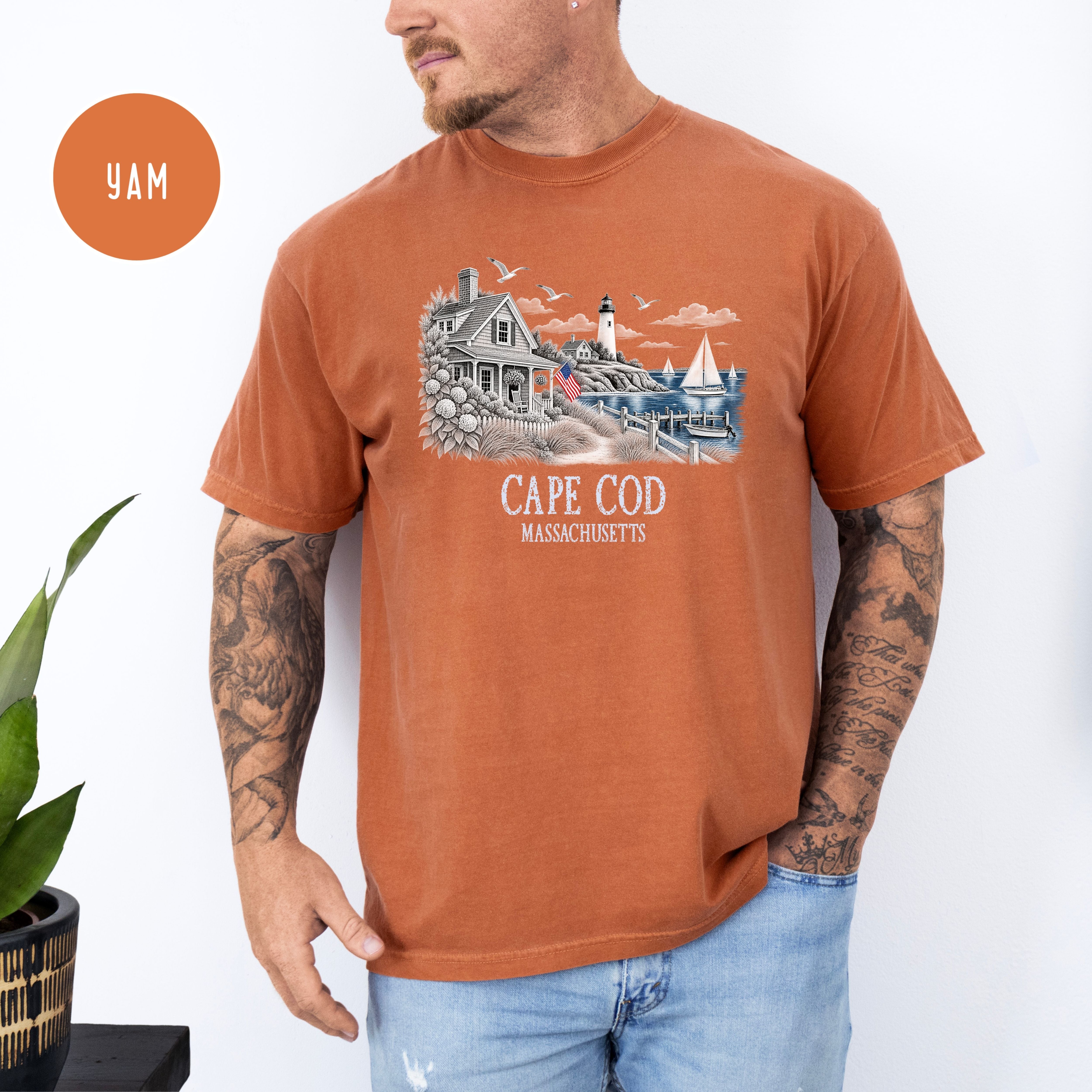 Cape Cod Massachusetts Comfort Colors T-Shirt, Cape Cod Vacation Gift, Cape Cod Shirt, Traveler Gift Shirt, Seaside Shirt, Ocean Lover Gift
