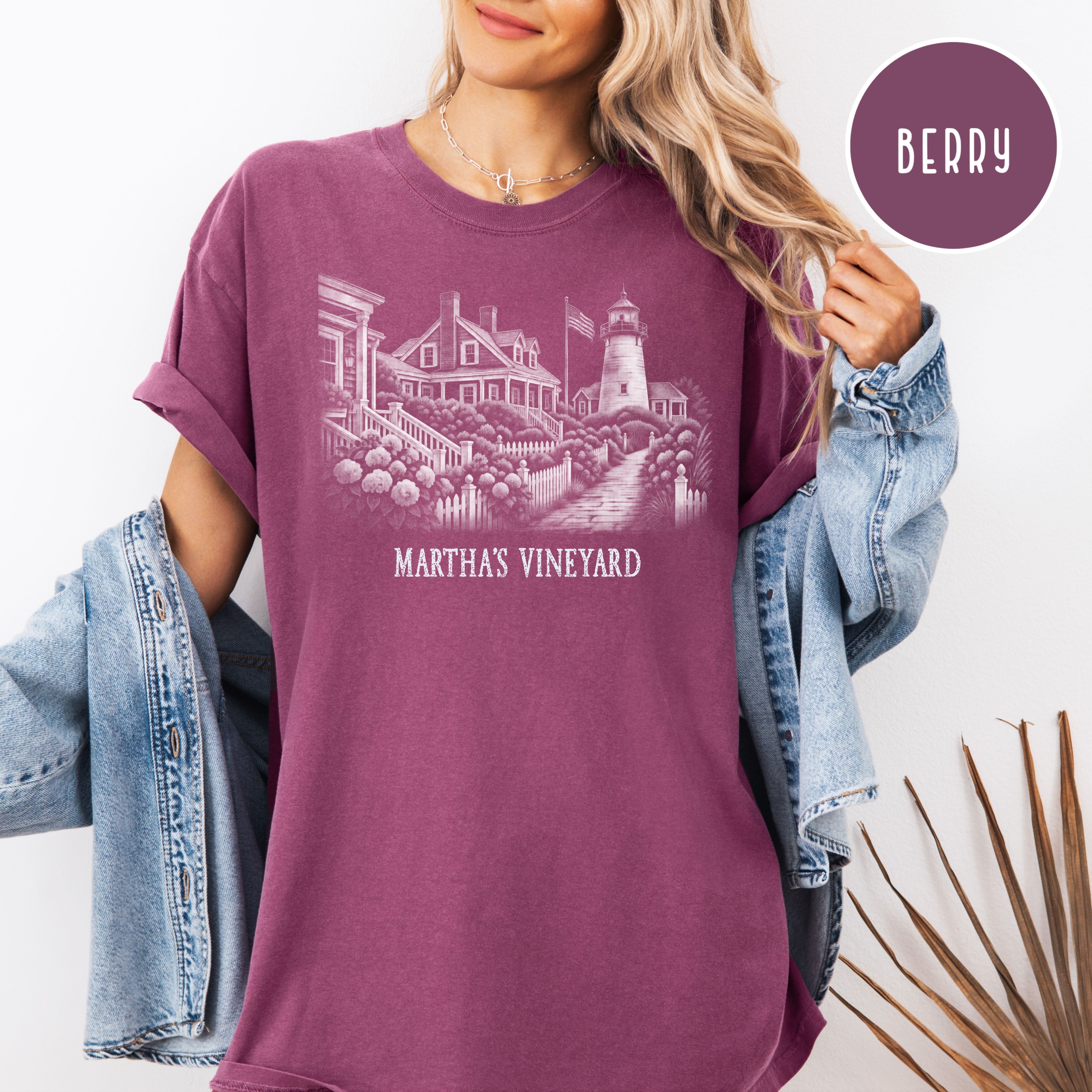 Martha's Vineyard Comfort Colors T-Shirt, The Vineyard Shirt, Martha's Vineyard Gift, Traveler Gift, Vineyard Massachusetts Gift