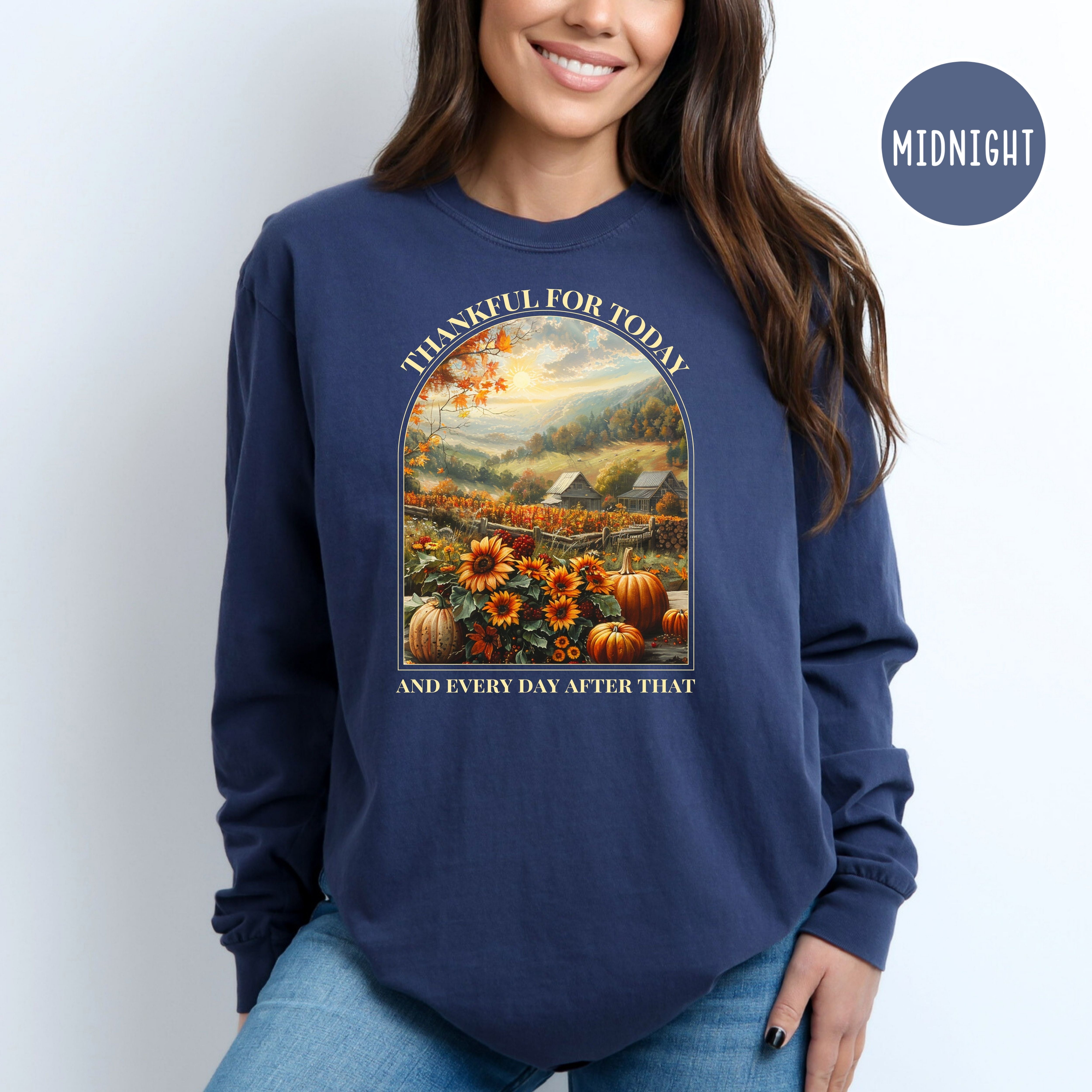 Thankful for Today Comfort Colors® Long Sleeve Gratitude Tee