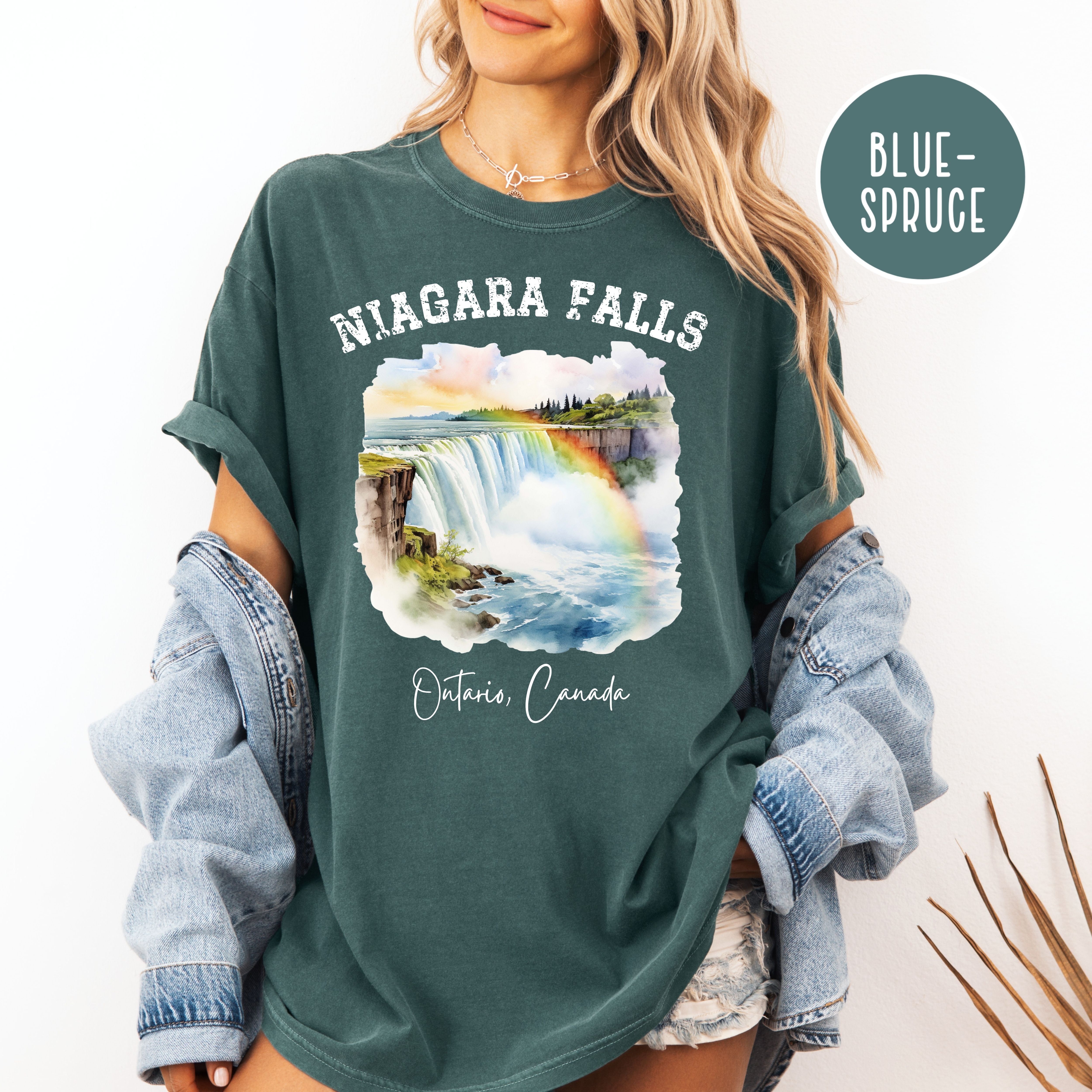 Rainbow Over Niagara Falls Canada Comfort Colors Adult Unisex Tee