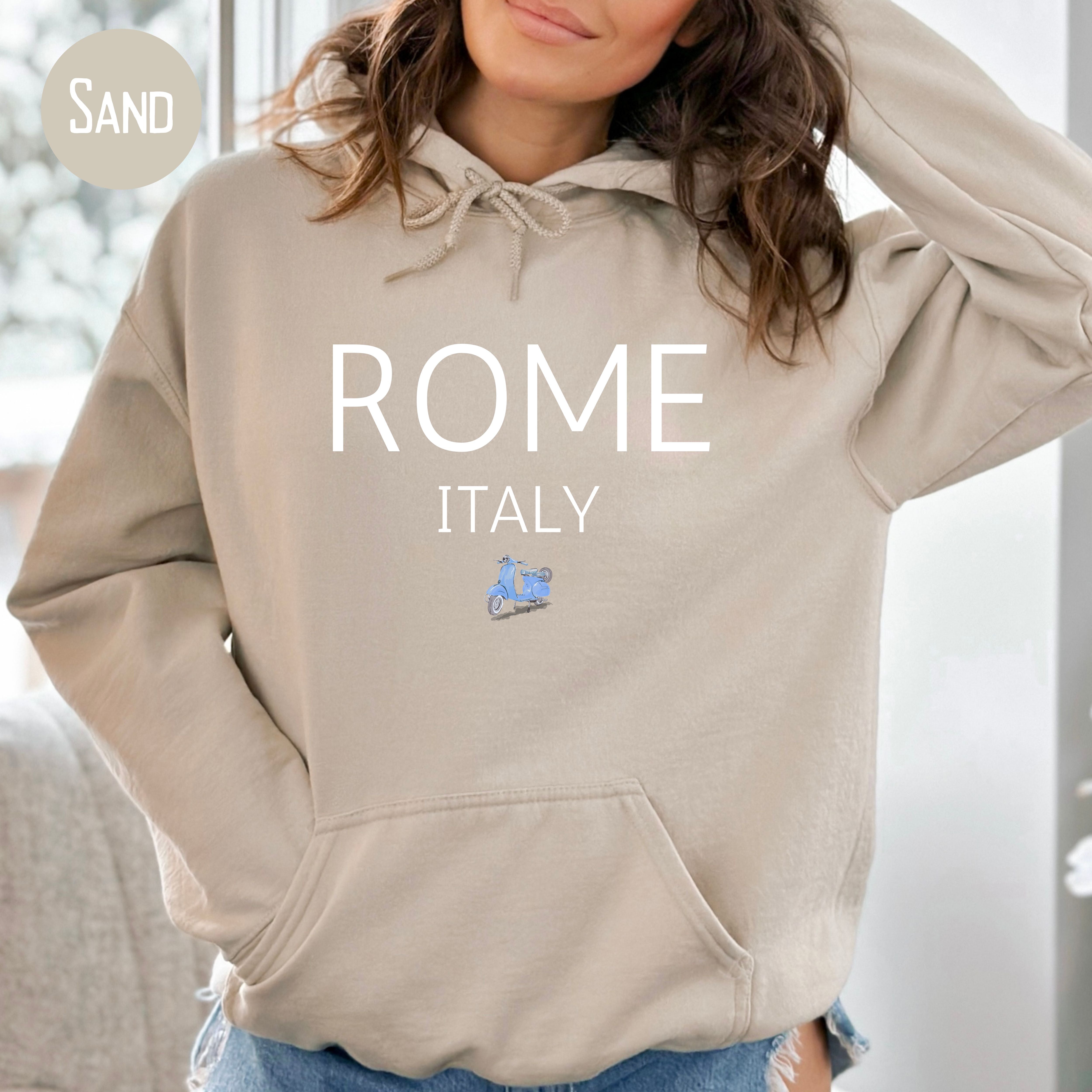 Rome Italy Vespa Unisex Pullover Hoodie, Italy Vacation Gift, Traveler Gift