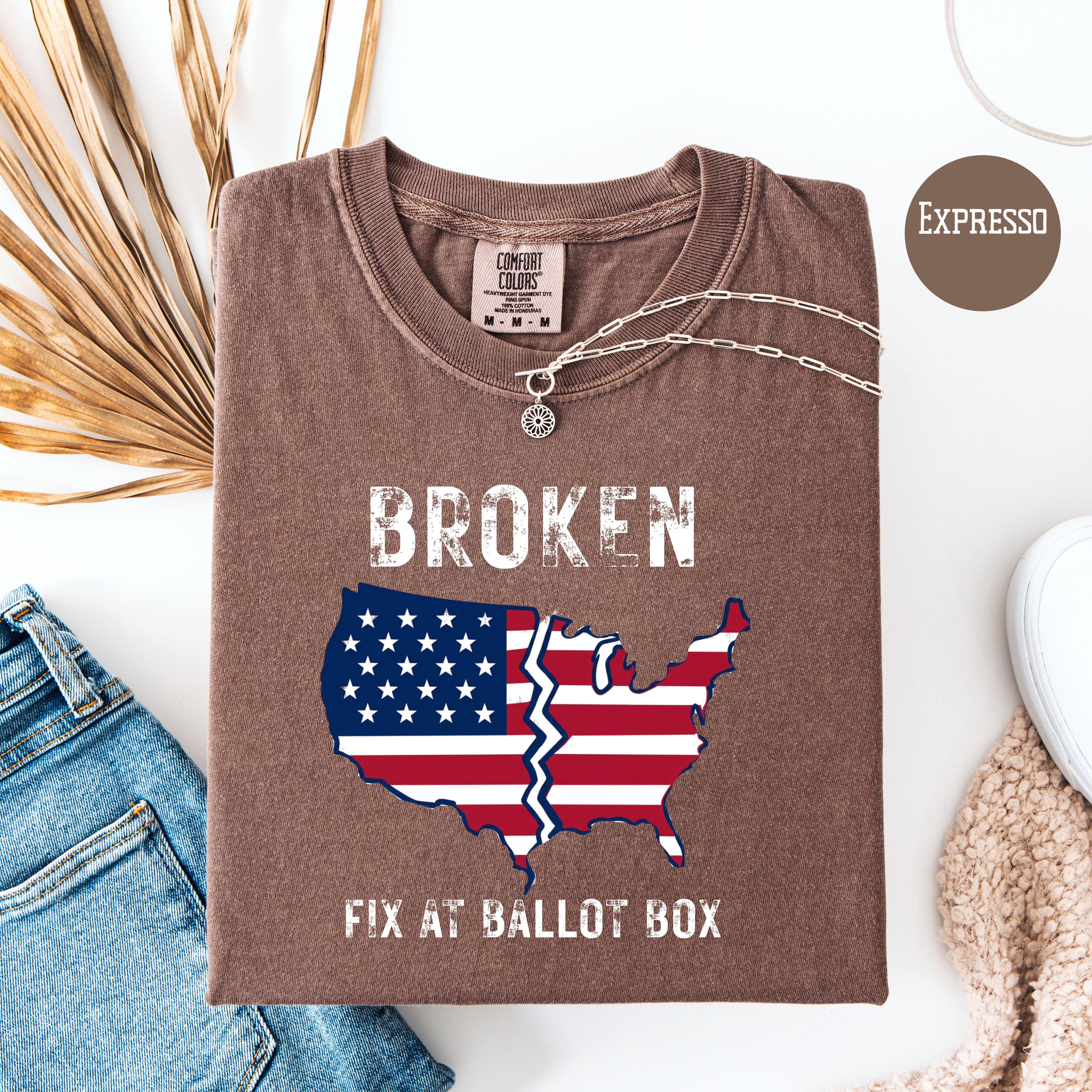 America is Broken Fix at Ballot Unisex Comfort Colors T-Shirt, Voting Tee Shirt, Election Tee Shirt, Politics Shirt, Protest Shirt