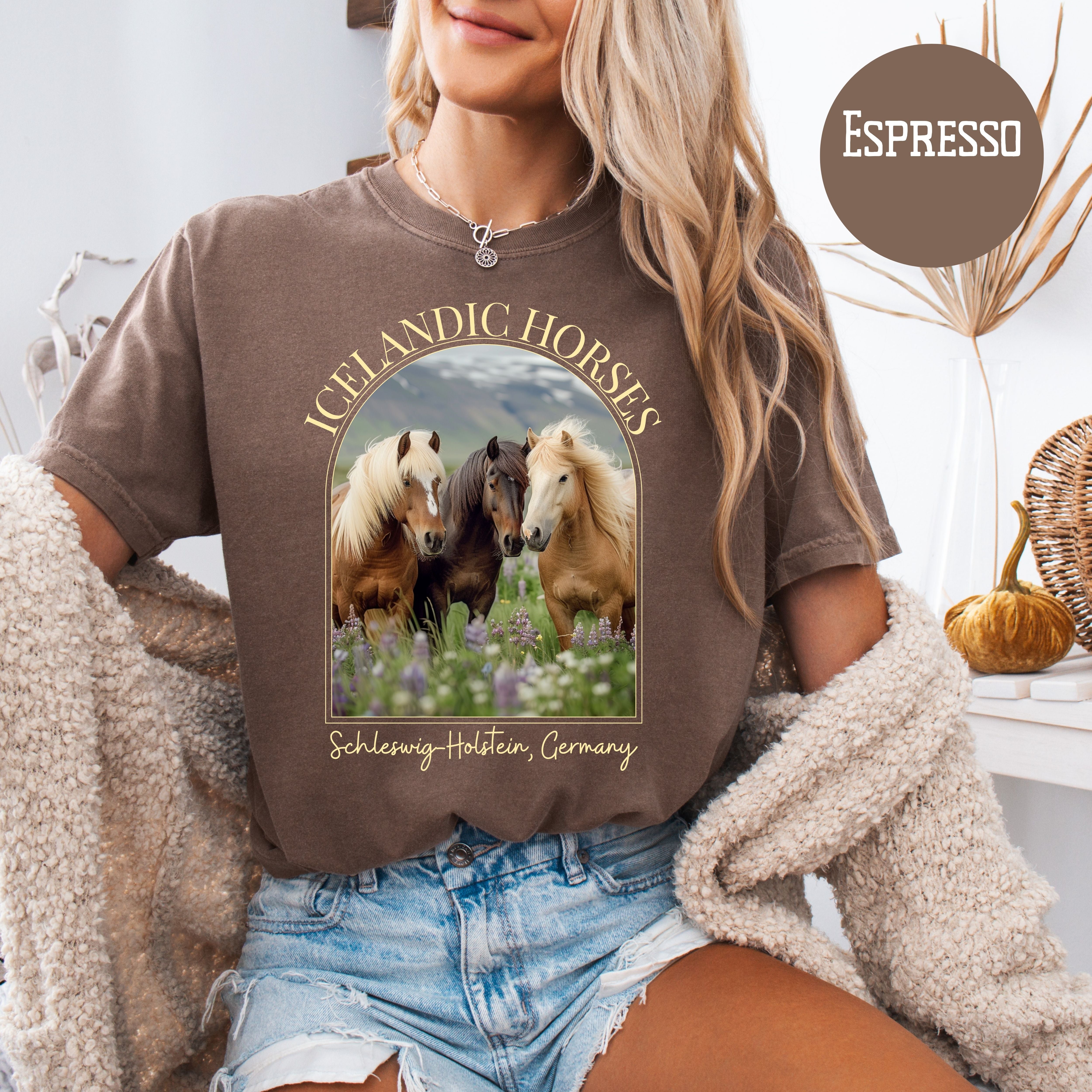 Icelandic Horses Comfort Colors Horse Lover Tee Shirt