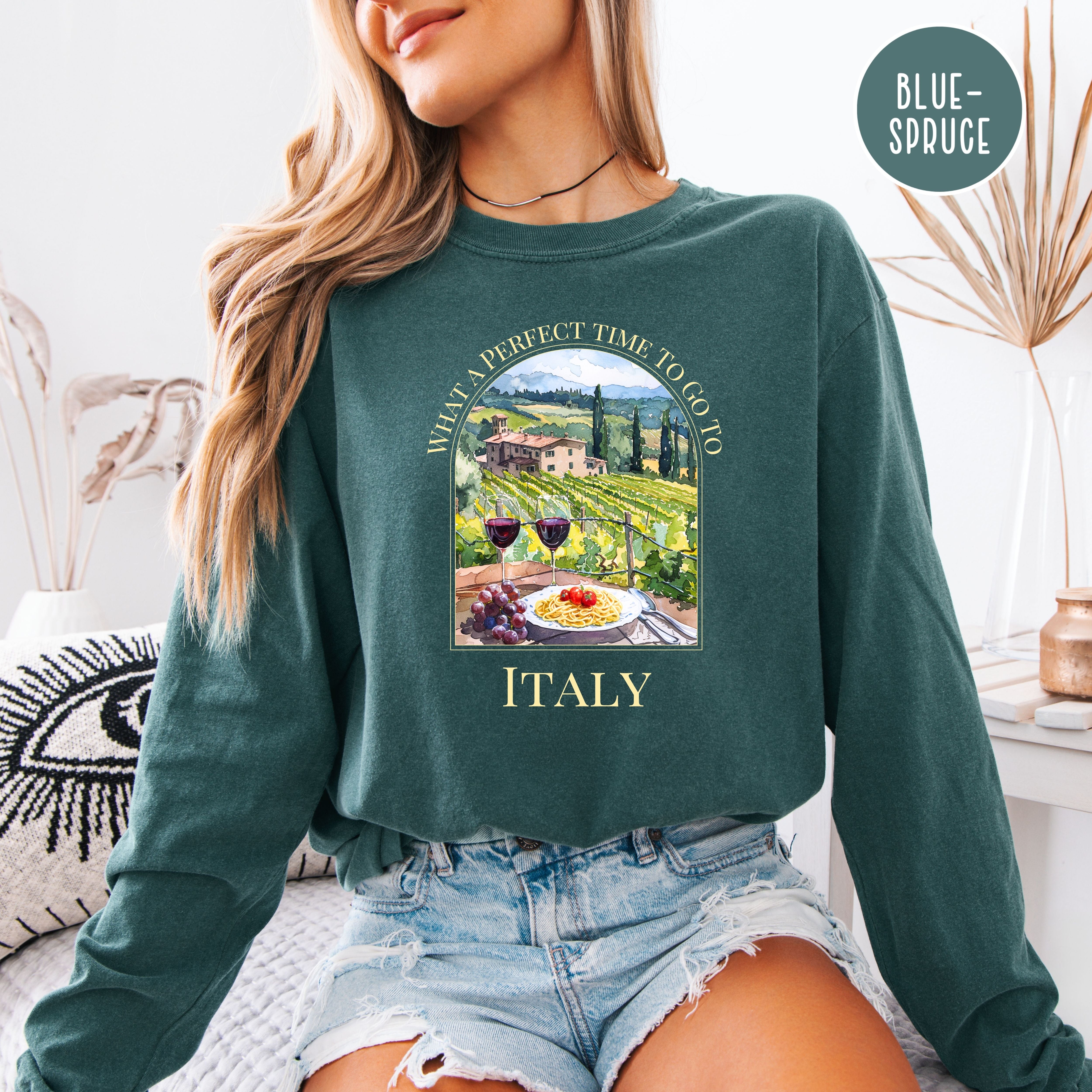 Italy Travel Shirt, Italy Long Sleeve Comfort Colors T-Shirt, What a Perfect Time To Go To Italy Shirt, Italy Gift Shirt