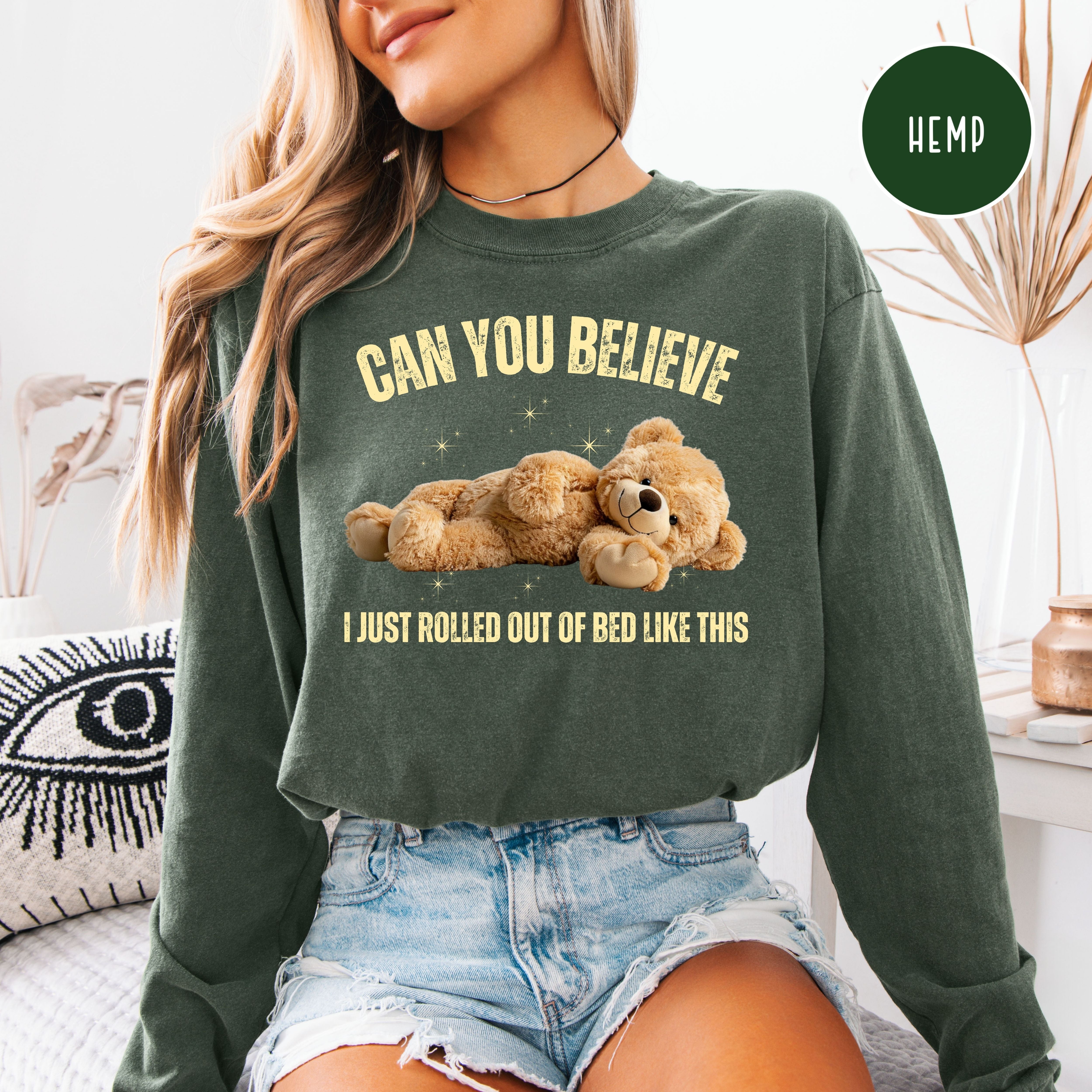Funny Teddy Bear Long Sleeve Comfort Colors T-Shirt