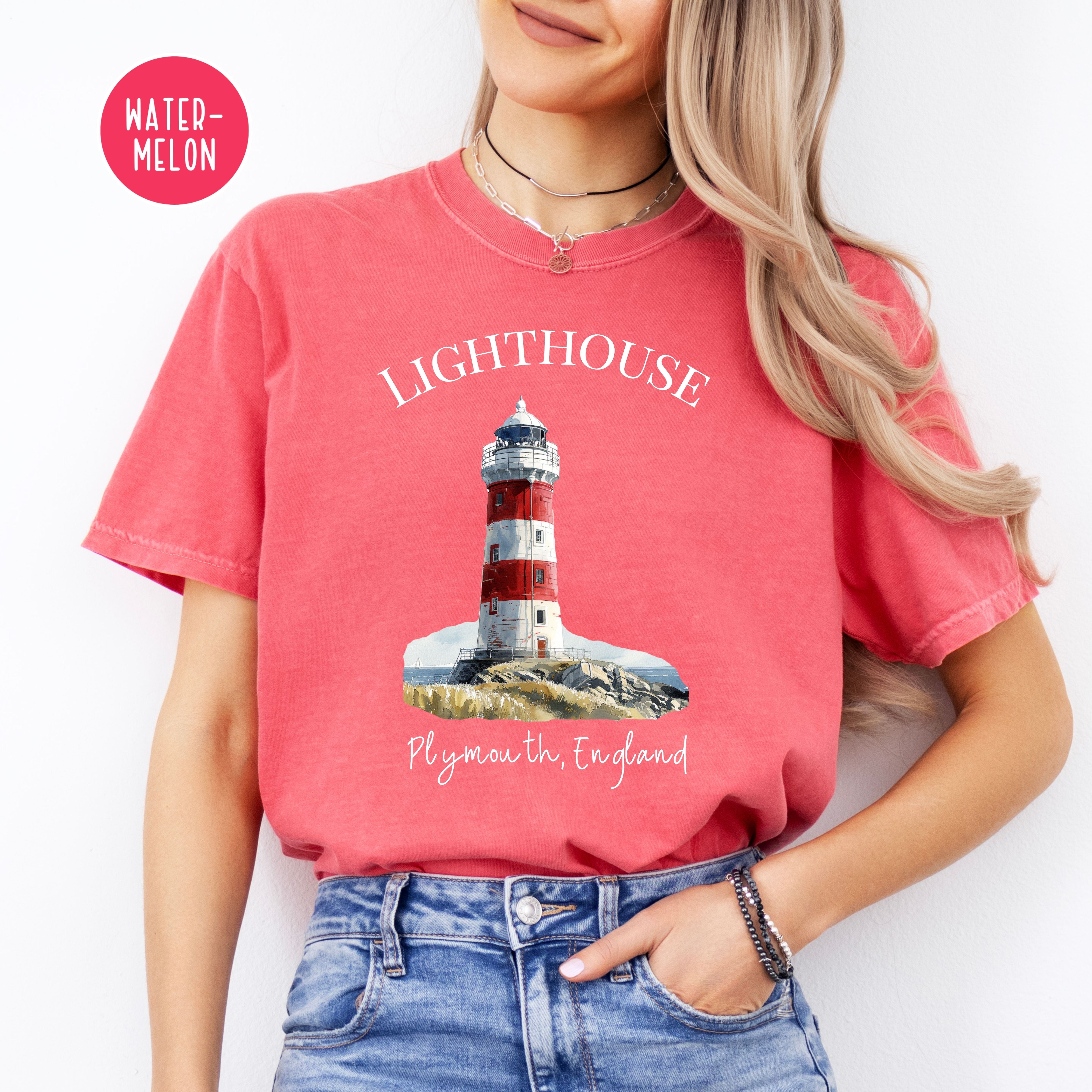 Plymouth England Lighthouse Comfort Colors® Tee