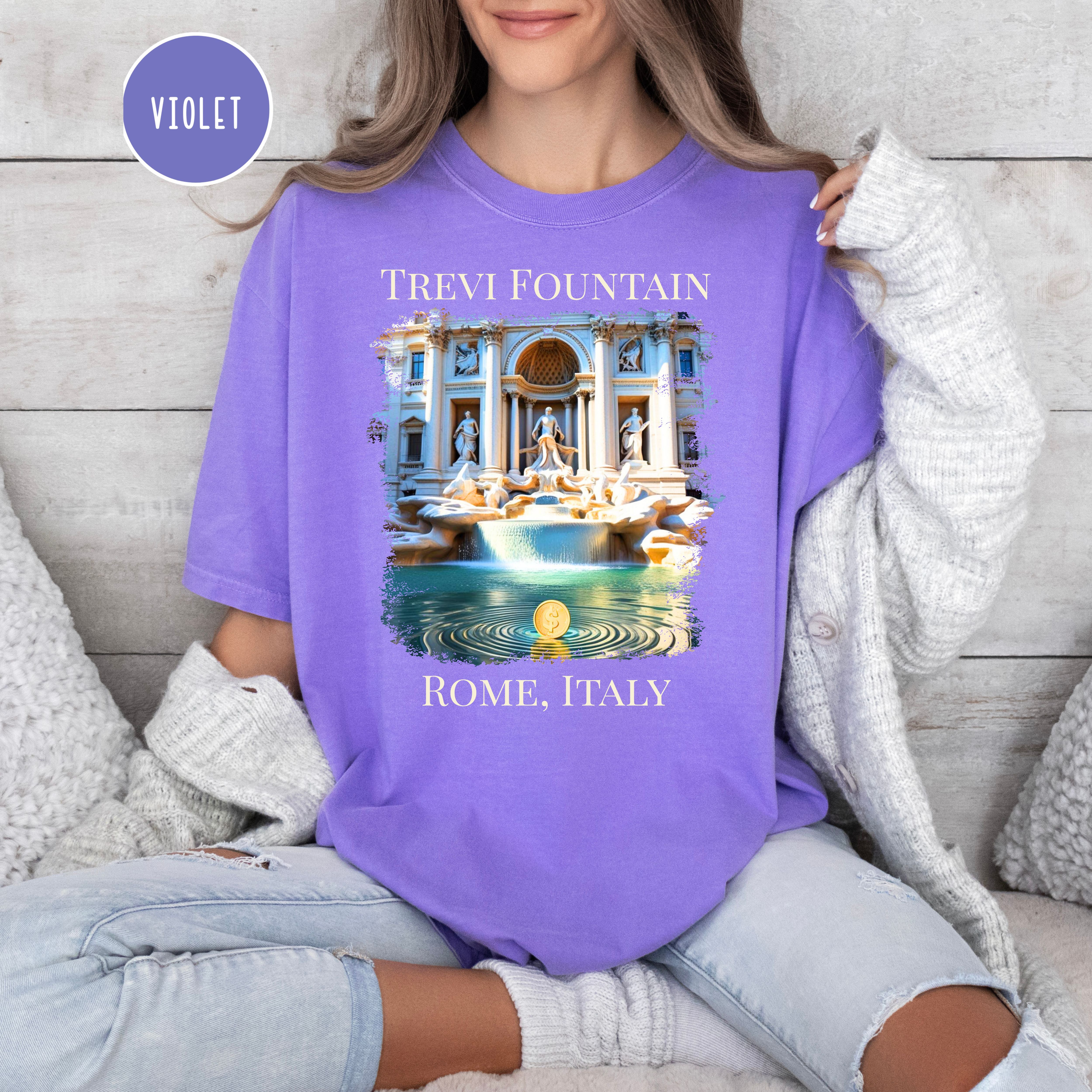 Trevi Fountain Rome Italy Comfort Colors Vacation Gift Tee