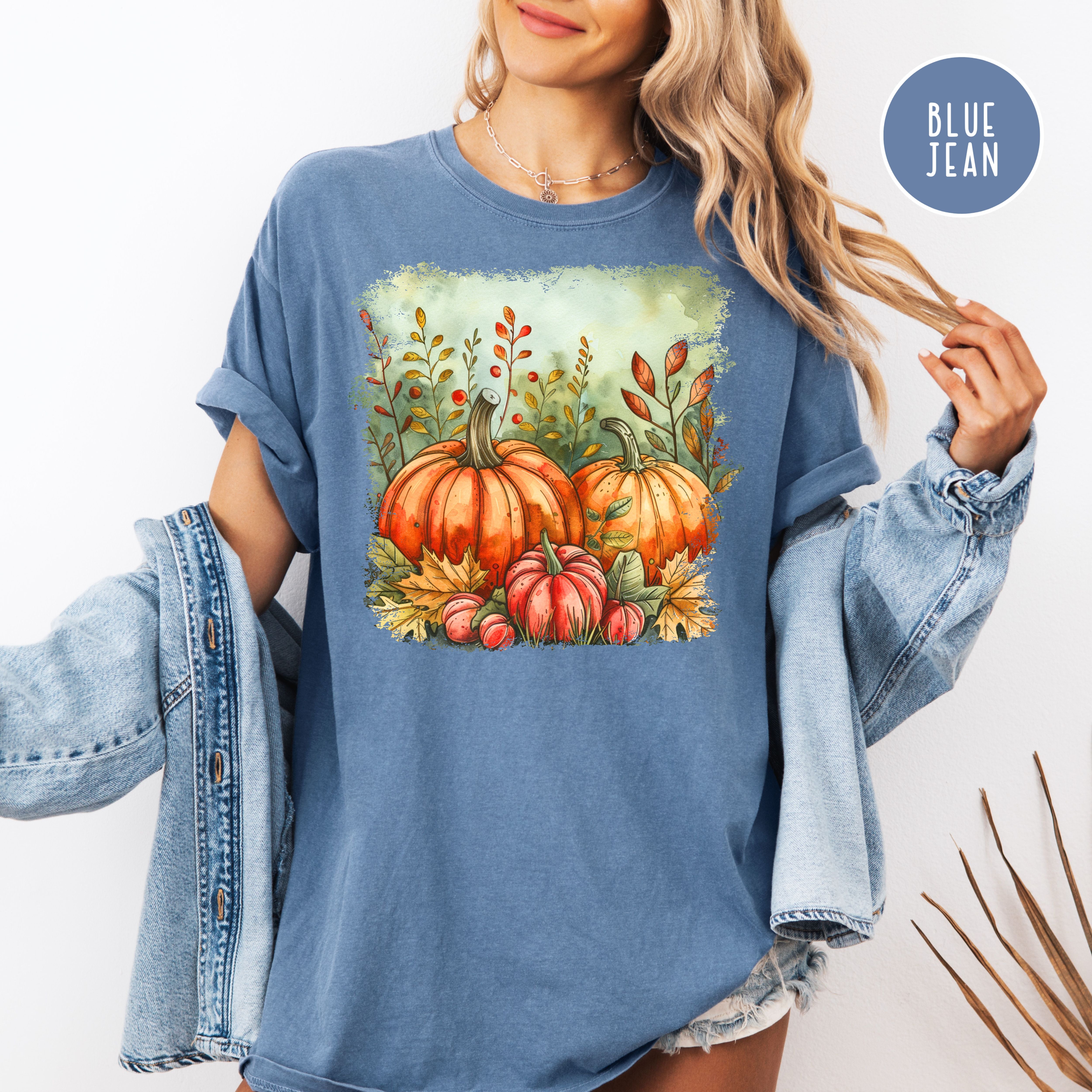 Thanksgiving Season Pumpkins Fall Colors Comfort Colors Tee